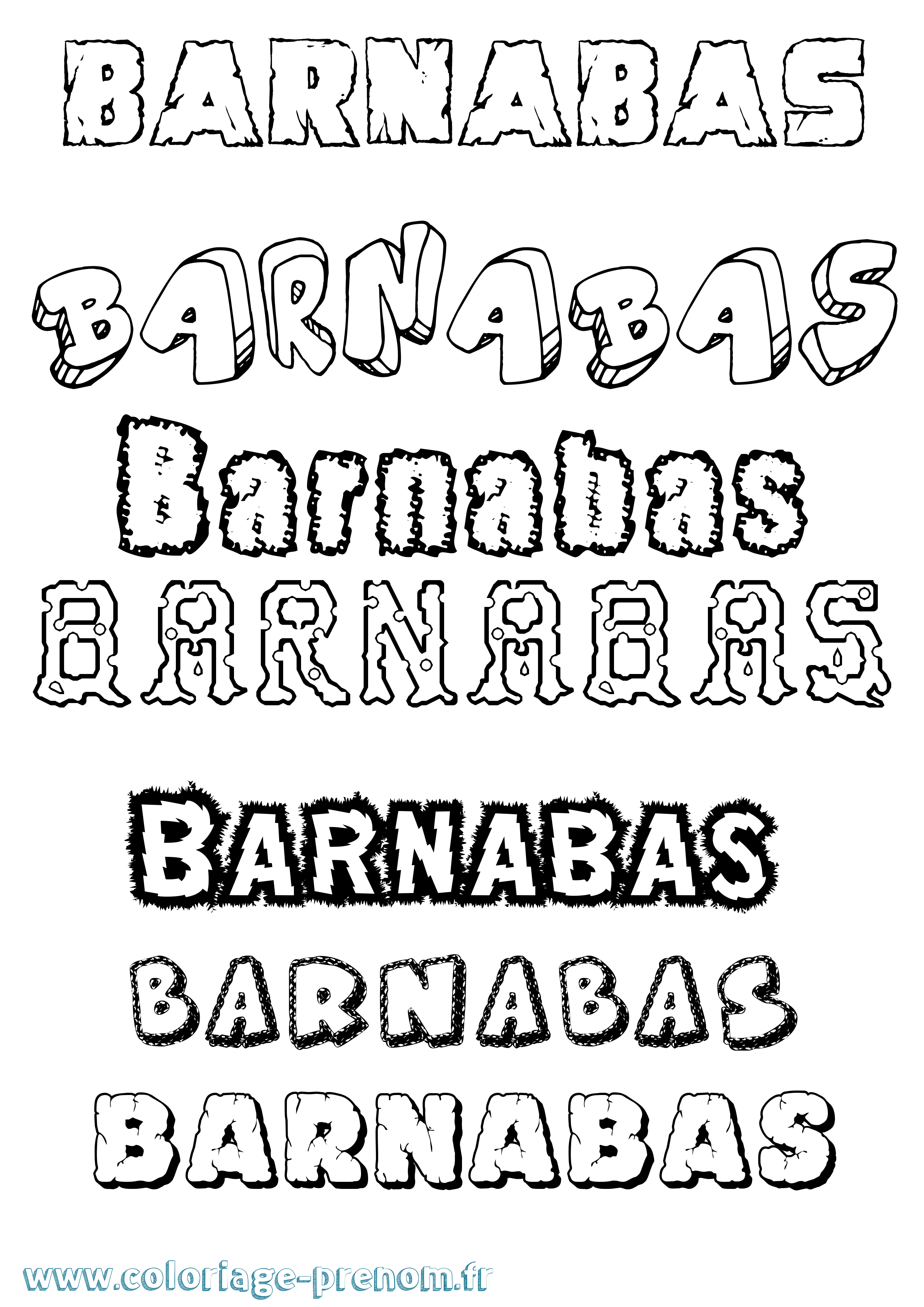 Coloriage prénom Barnabas Destructuré
