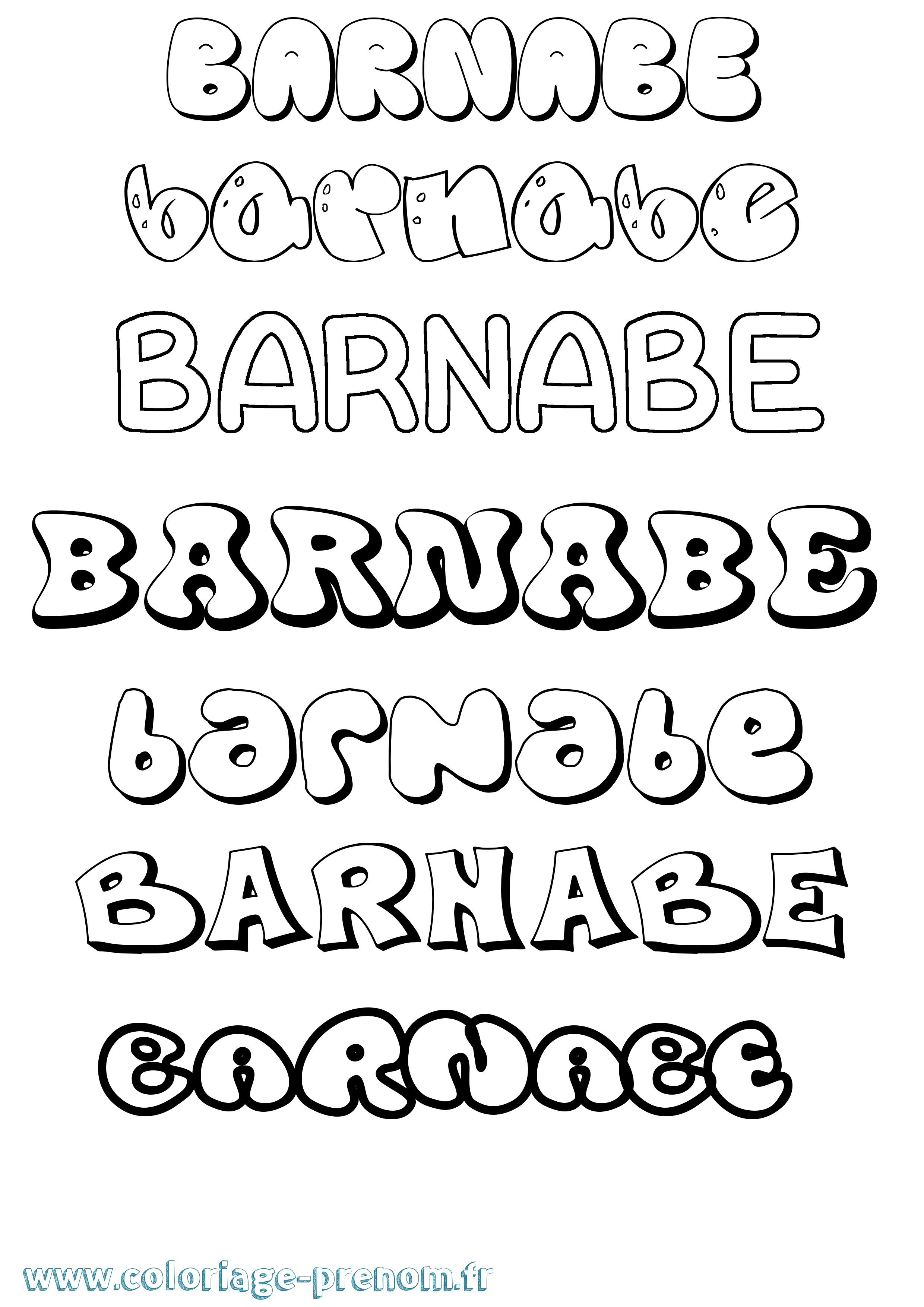 Coloriage prénom Barnabe