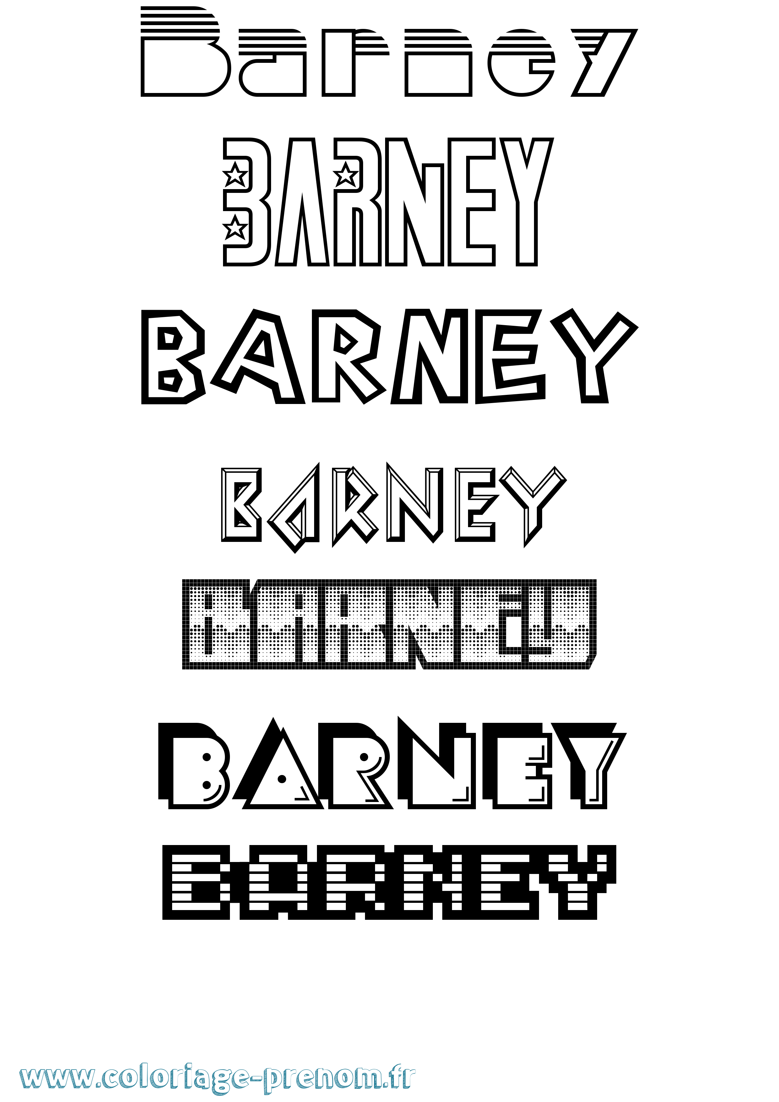 Coloriage Barney Jeux Vidéos Coloriage prénom Barney Jeux Vidéos