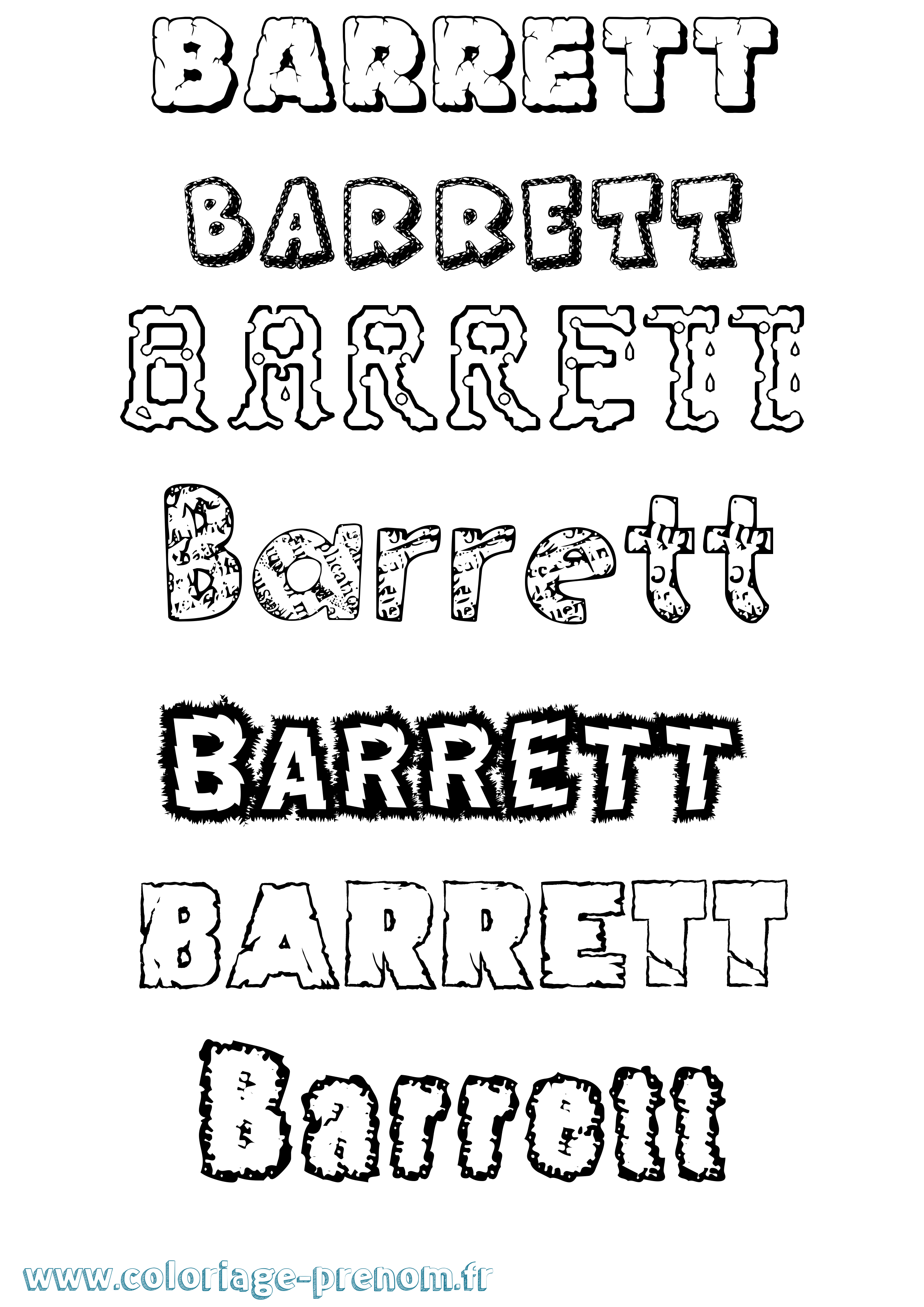 Coloriage prénom Barrett Destructuré