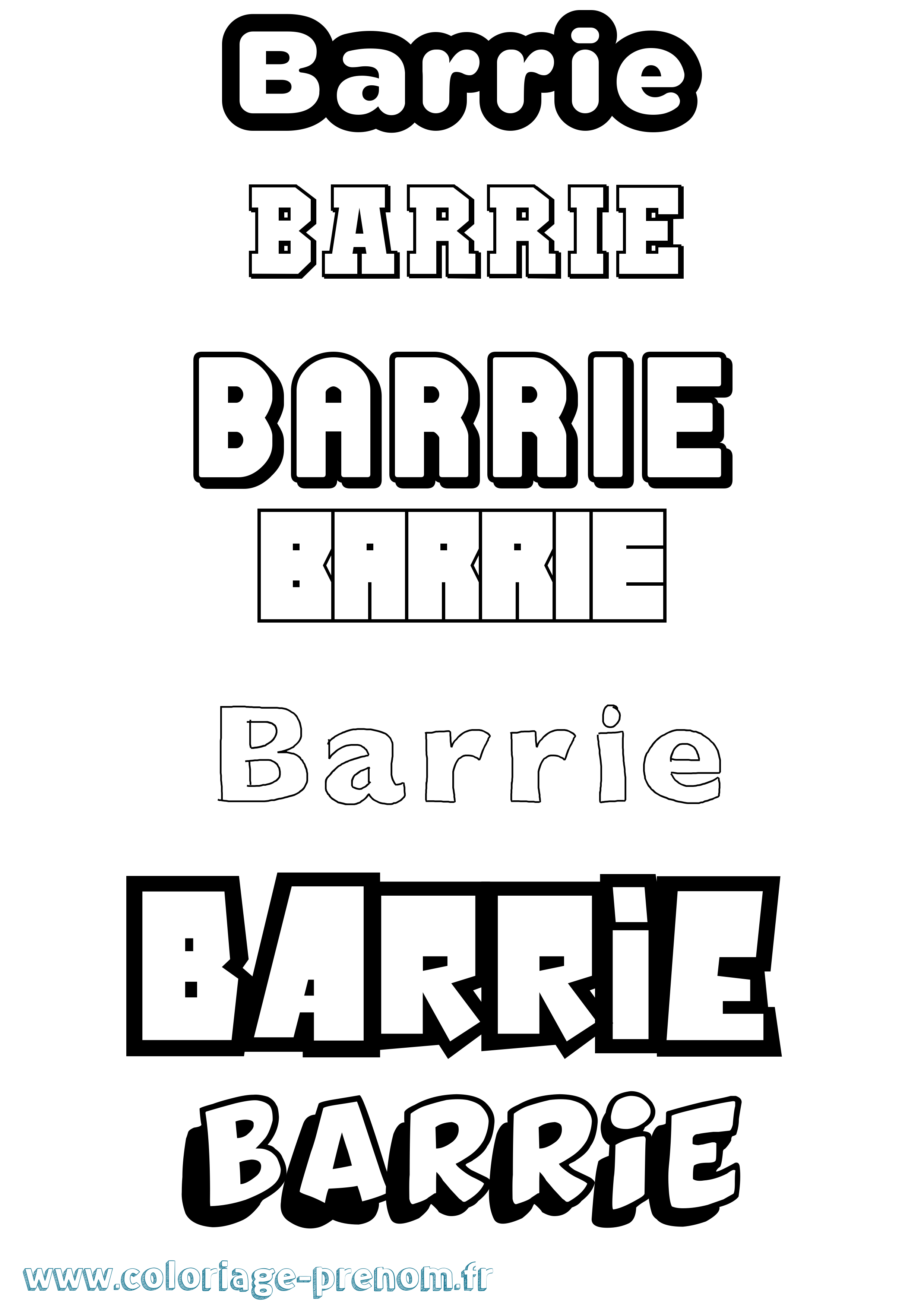 Coloriage Barrie Simple Coloriage prénom Barrie Simple