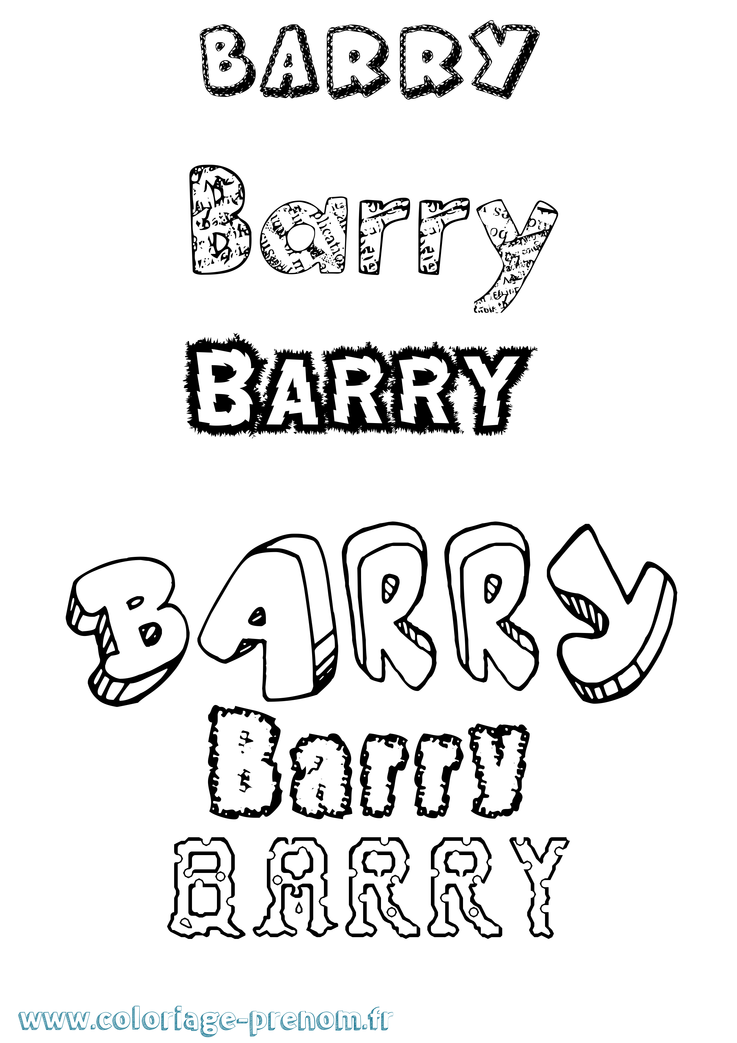 Coloriage prénom Barry Destructuré
