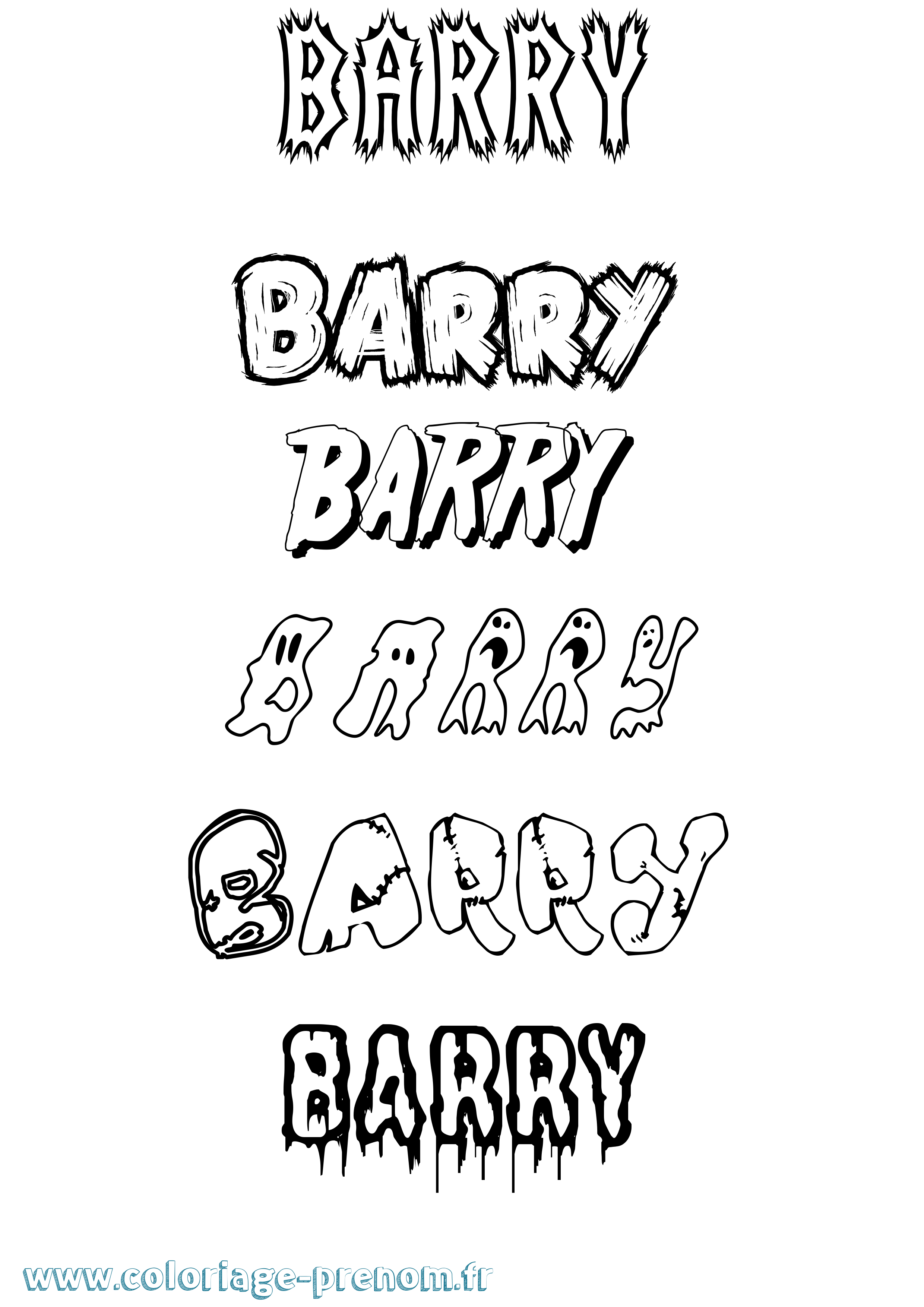 Coloriage prénom Barry Frisson