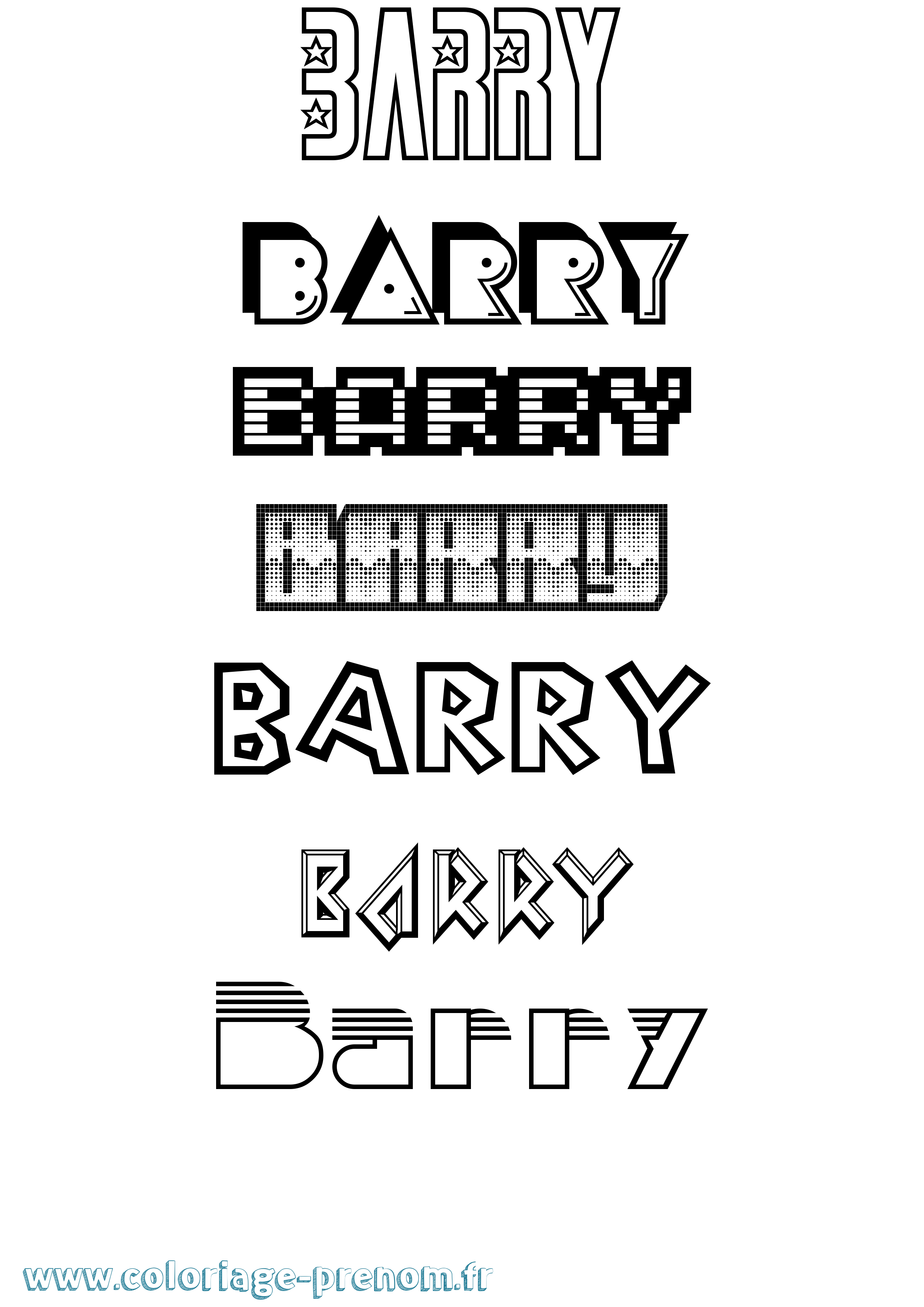 Coloriage prénom Barry Jeux Vidéos