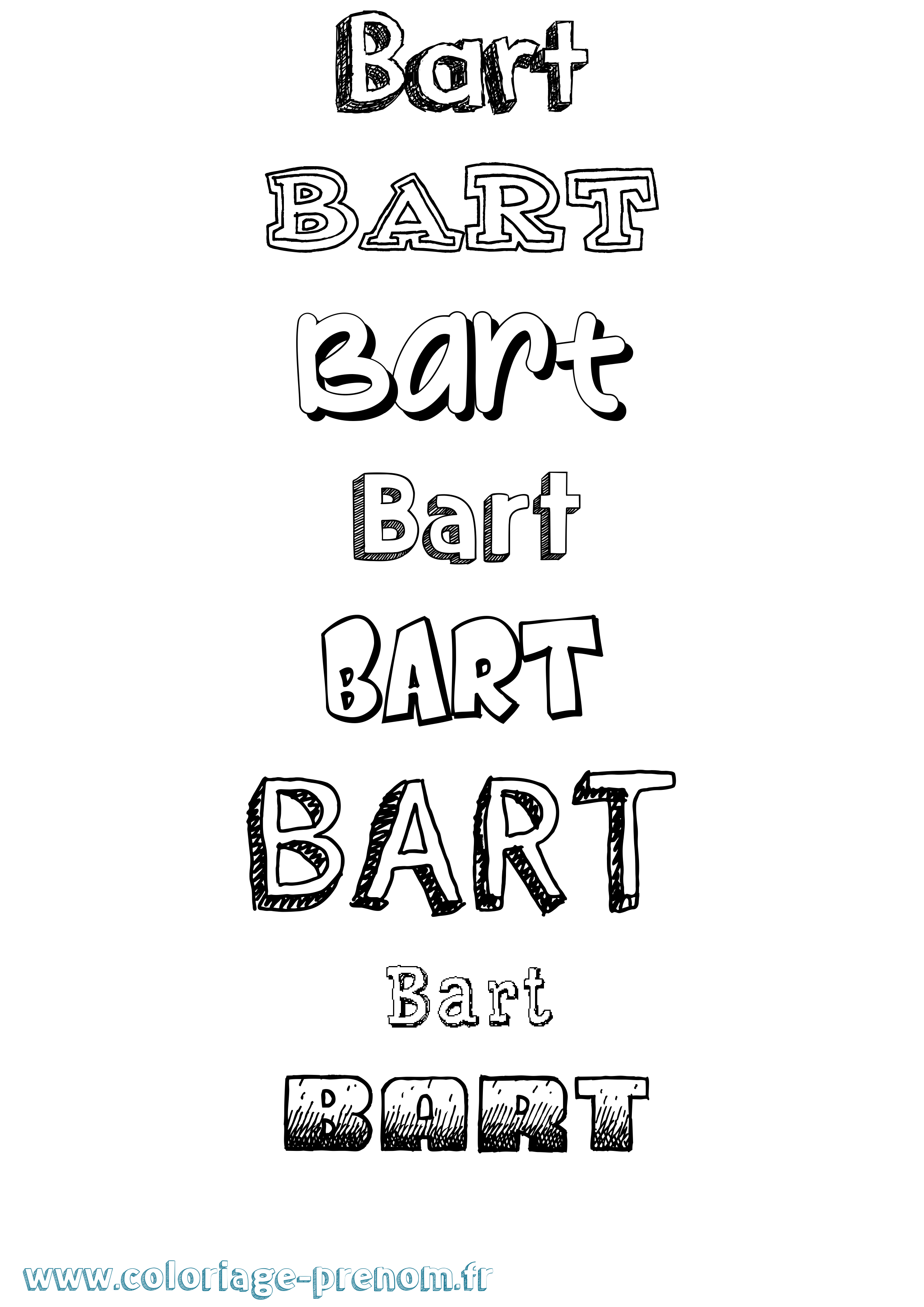 Coloriage Bart Dessiné Coloriage prénom Bart Dessiné