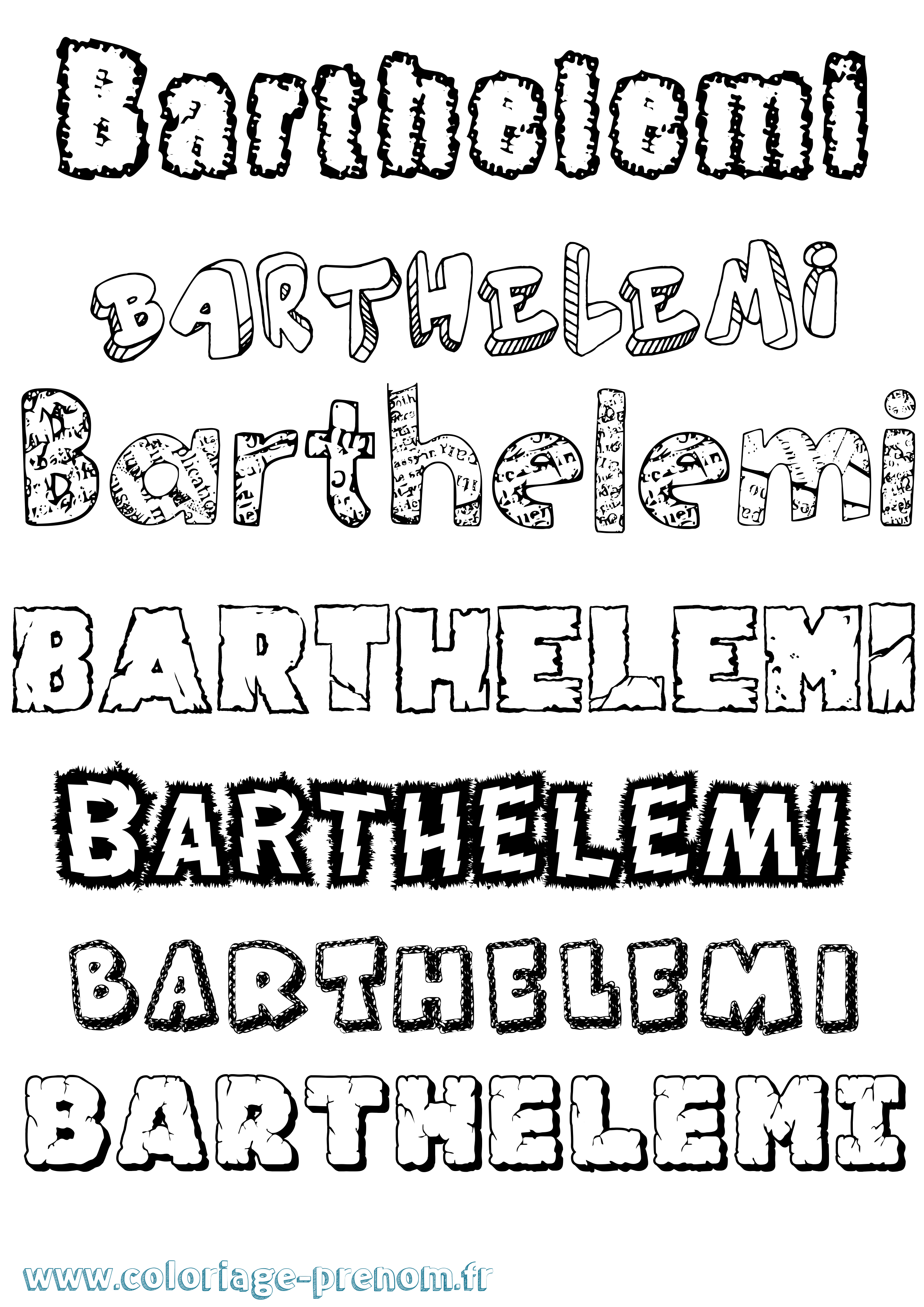 Coloriage Barthelemi Destructuré Coloriage prénom Barthelemi Destructuré