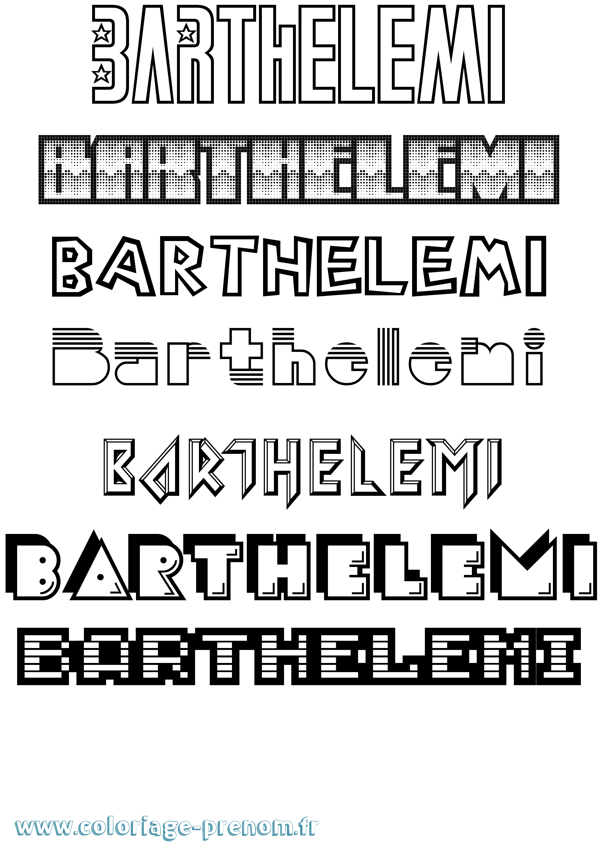 Coloriage Barthelemi Jeux Vidéos Coloriage prénom Barthelemi Jeux Vidéos