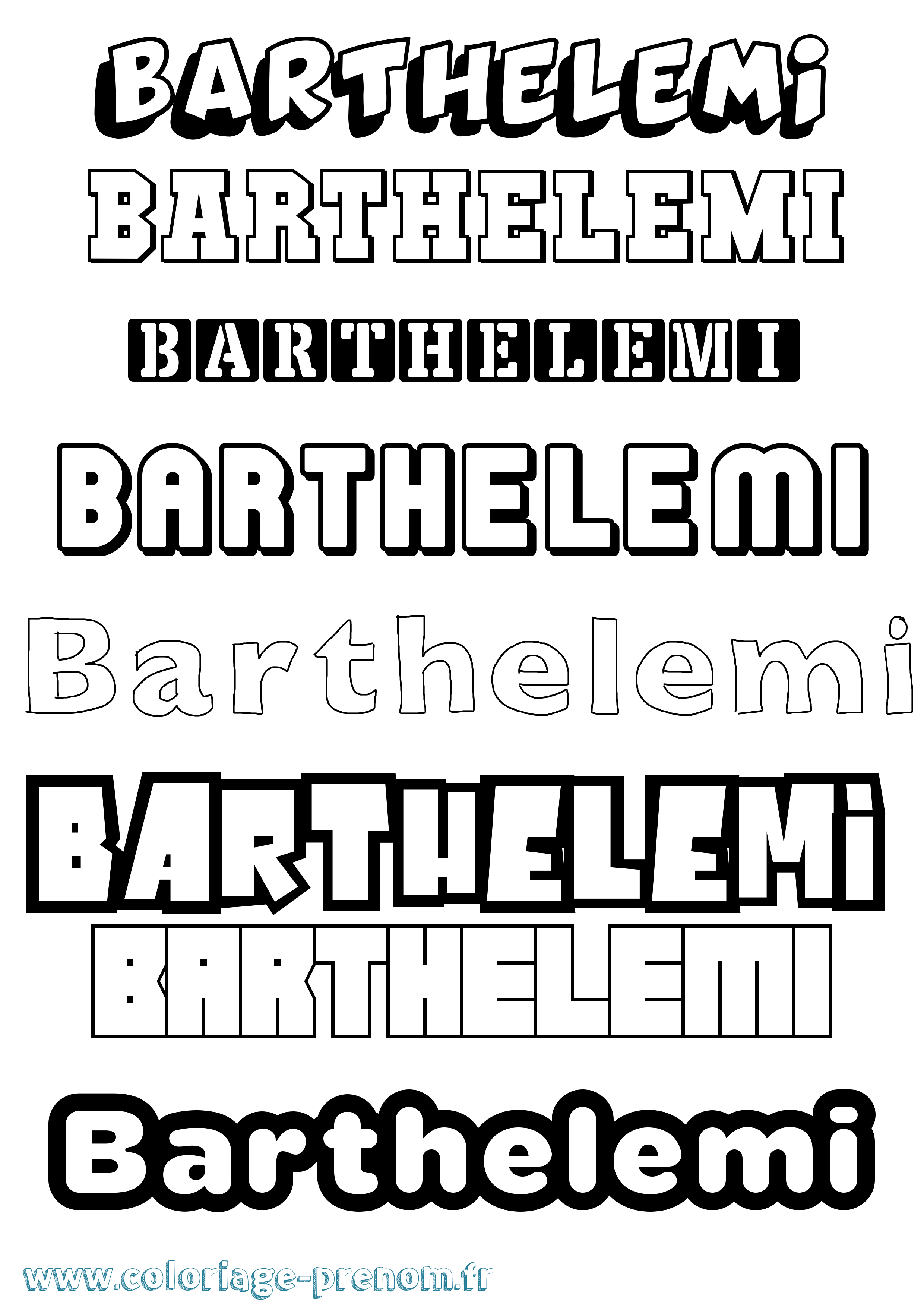 Coloriage Barthelemi Simple Coloriage prénom Barthelemi Simple