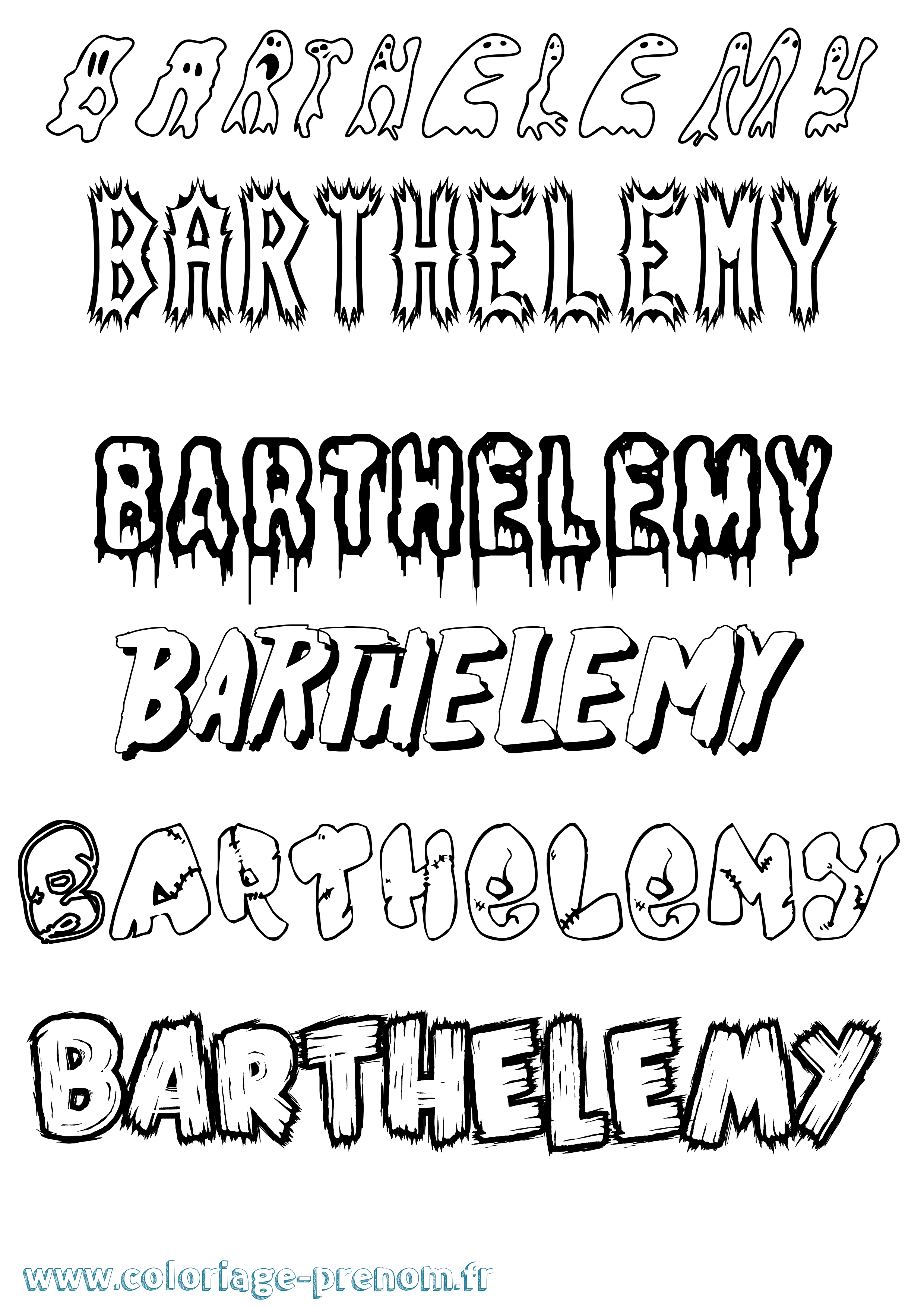 Coloriage prénom Barthelemy Frisson