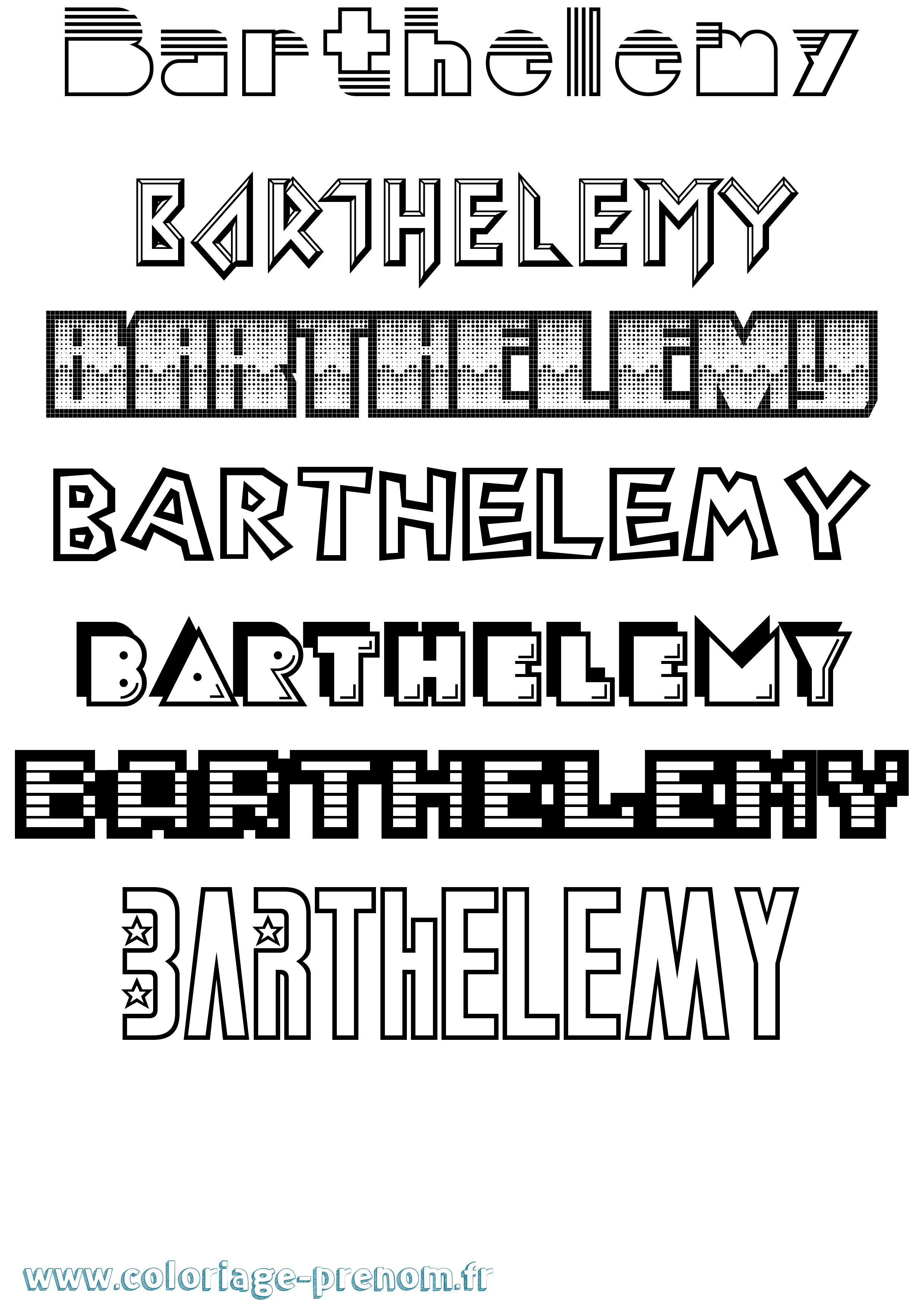 Coloriage prénom Barthelemy Jeux Vidéos