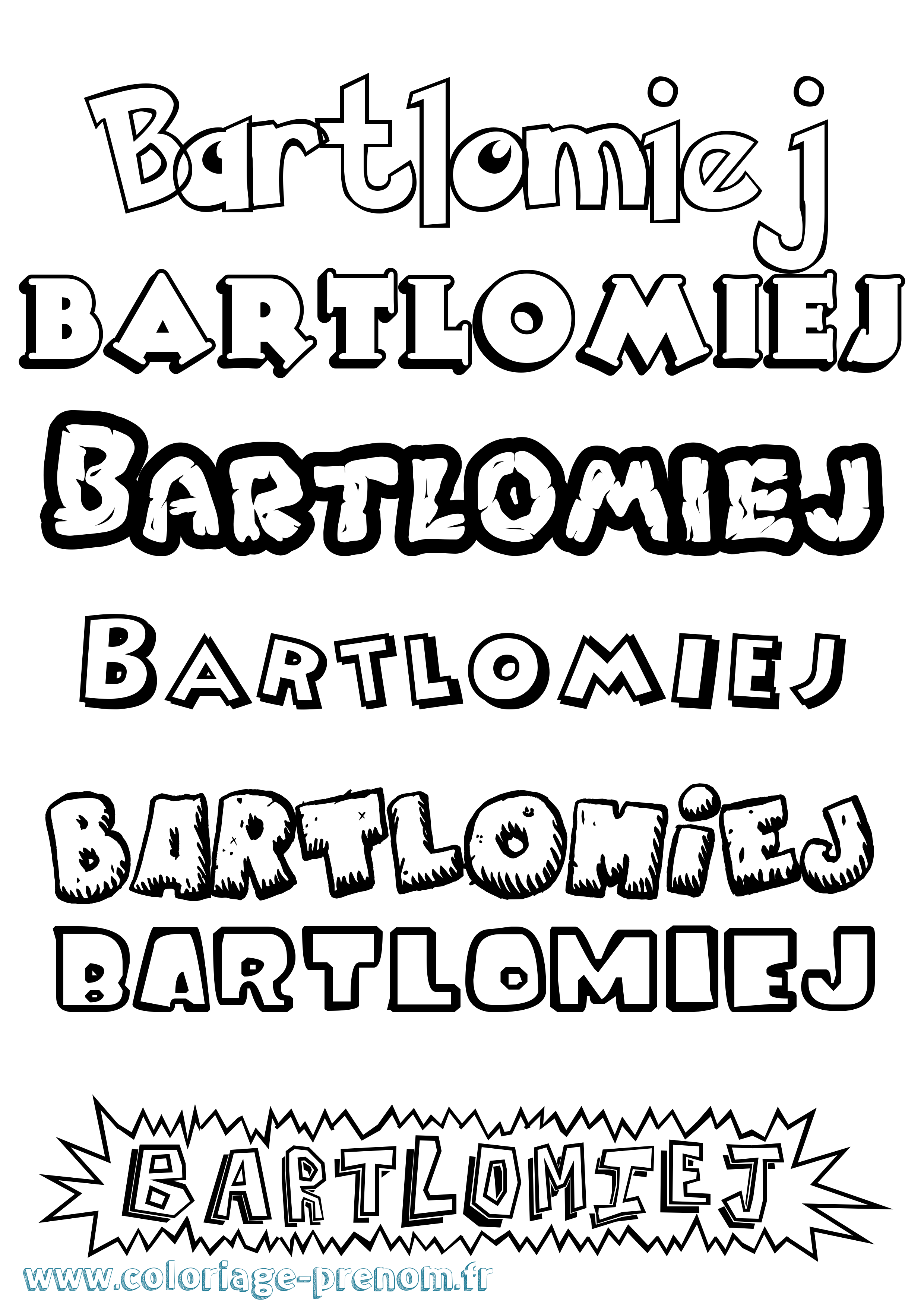 Coloriage Bartlomiej Dessin Animé Coloriage prénom Bartlomiej Dessin Animé