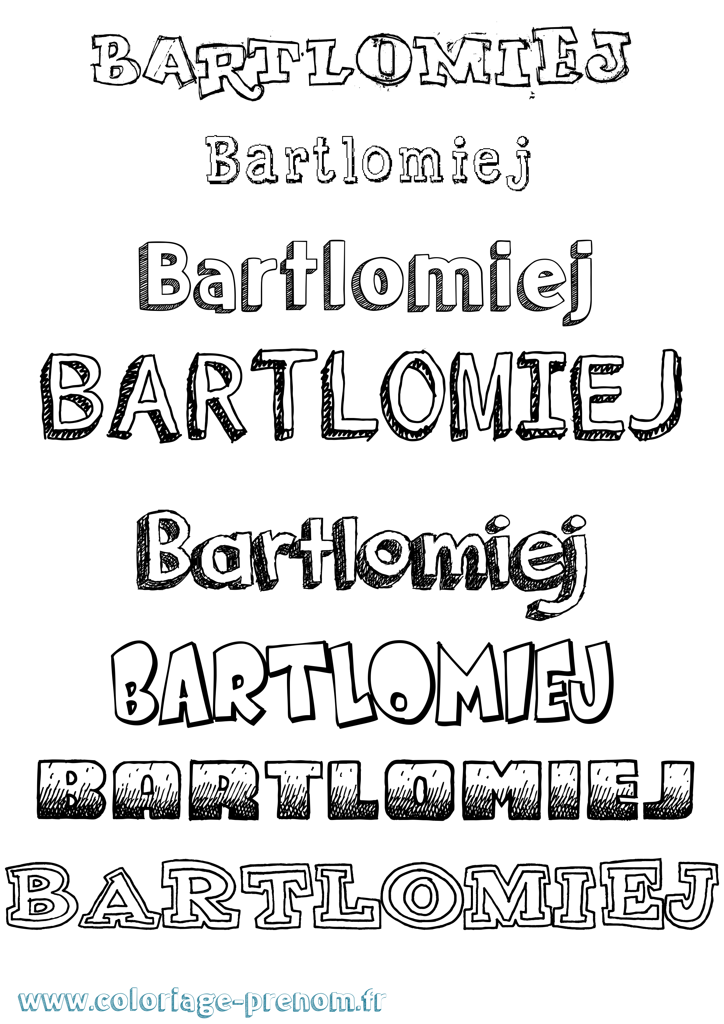 Coloriage prénom Bartlomiej Dessiné