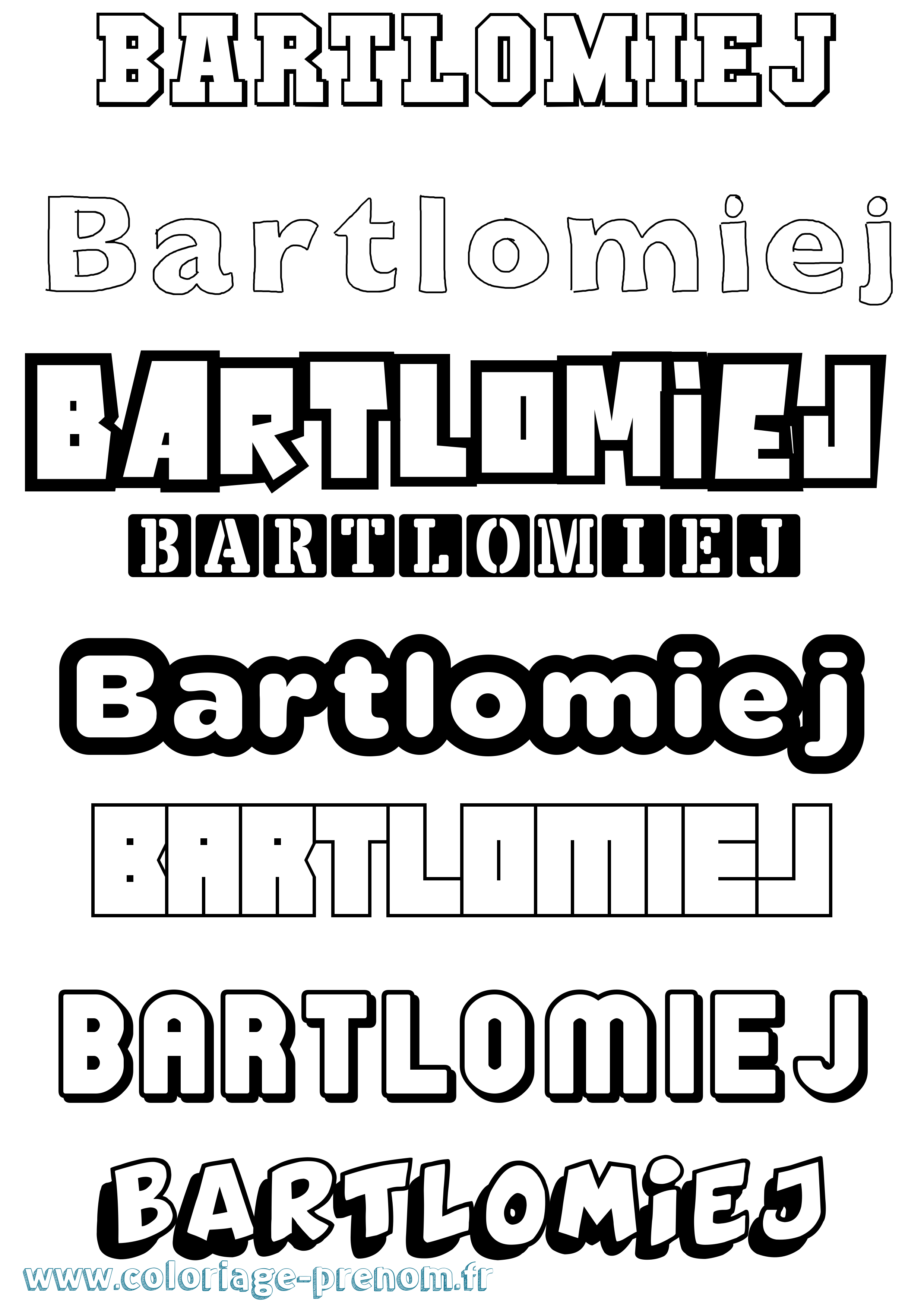 Coloriage Bartlomiej Simple Coloriage prénom Bartlomiej Simple