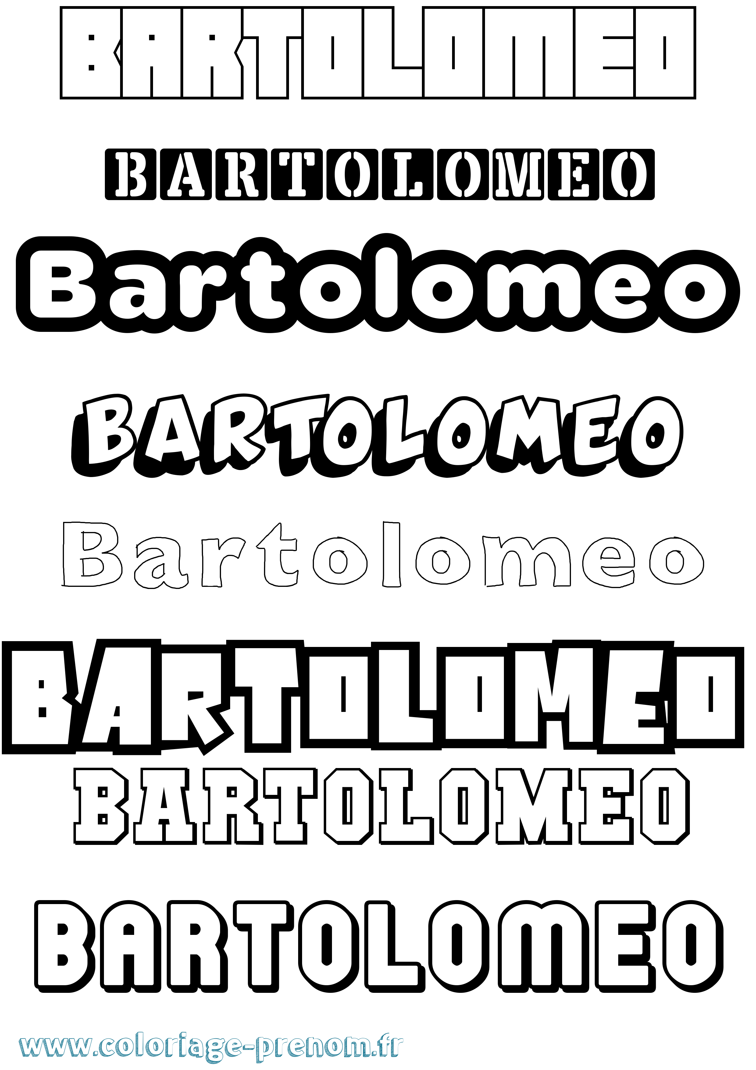 Coloriage prénom Bartolomeo Simple