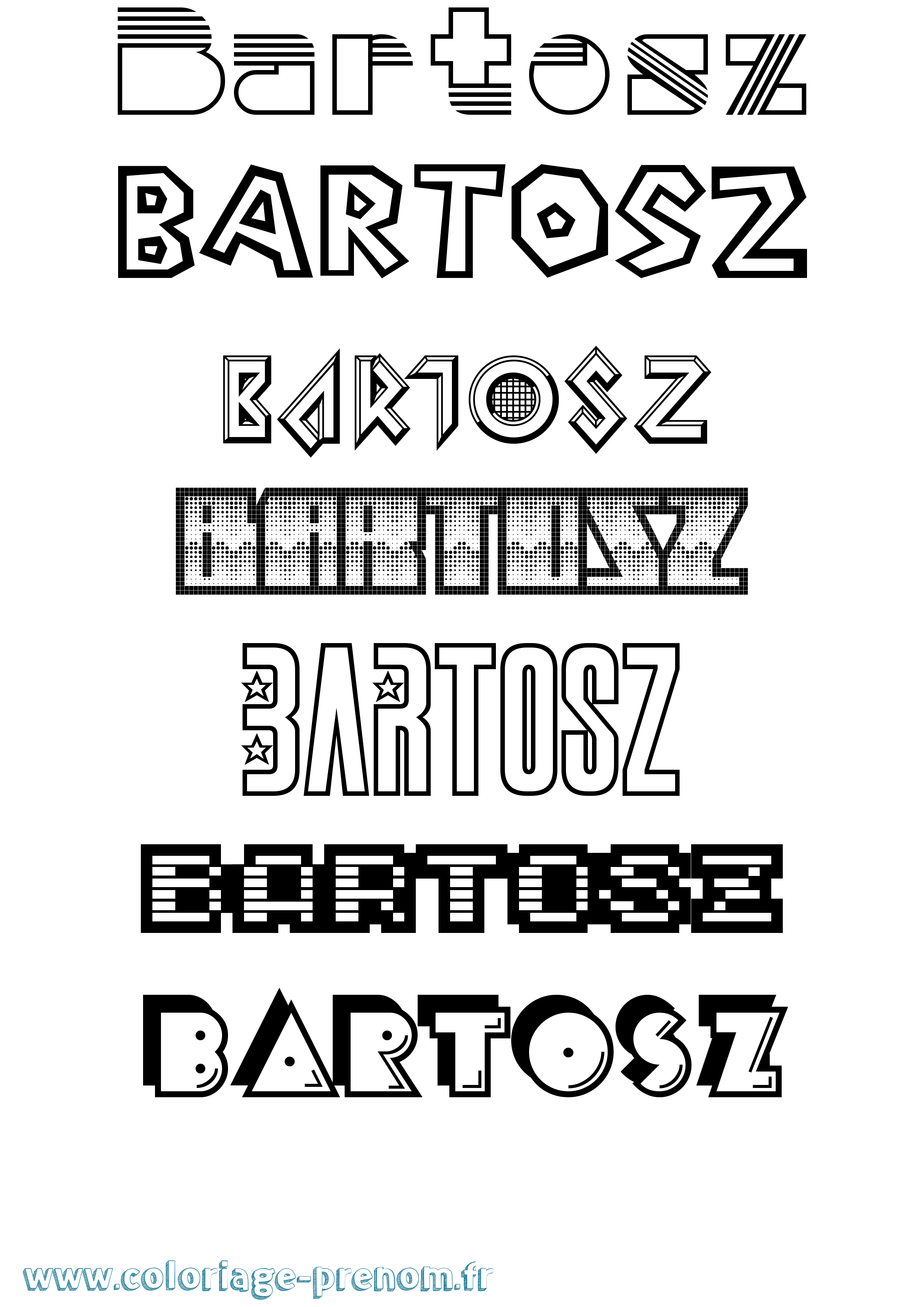 Coloriage prénom Bartosz Jeux Vidéos