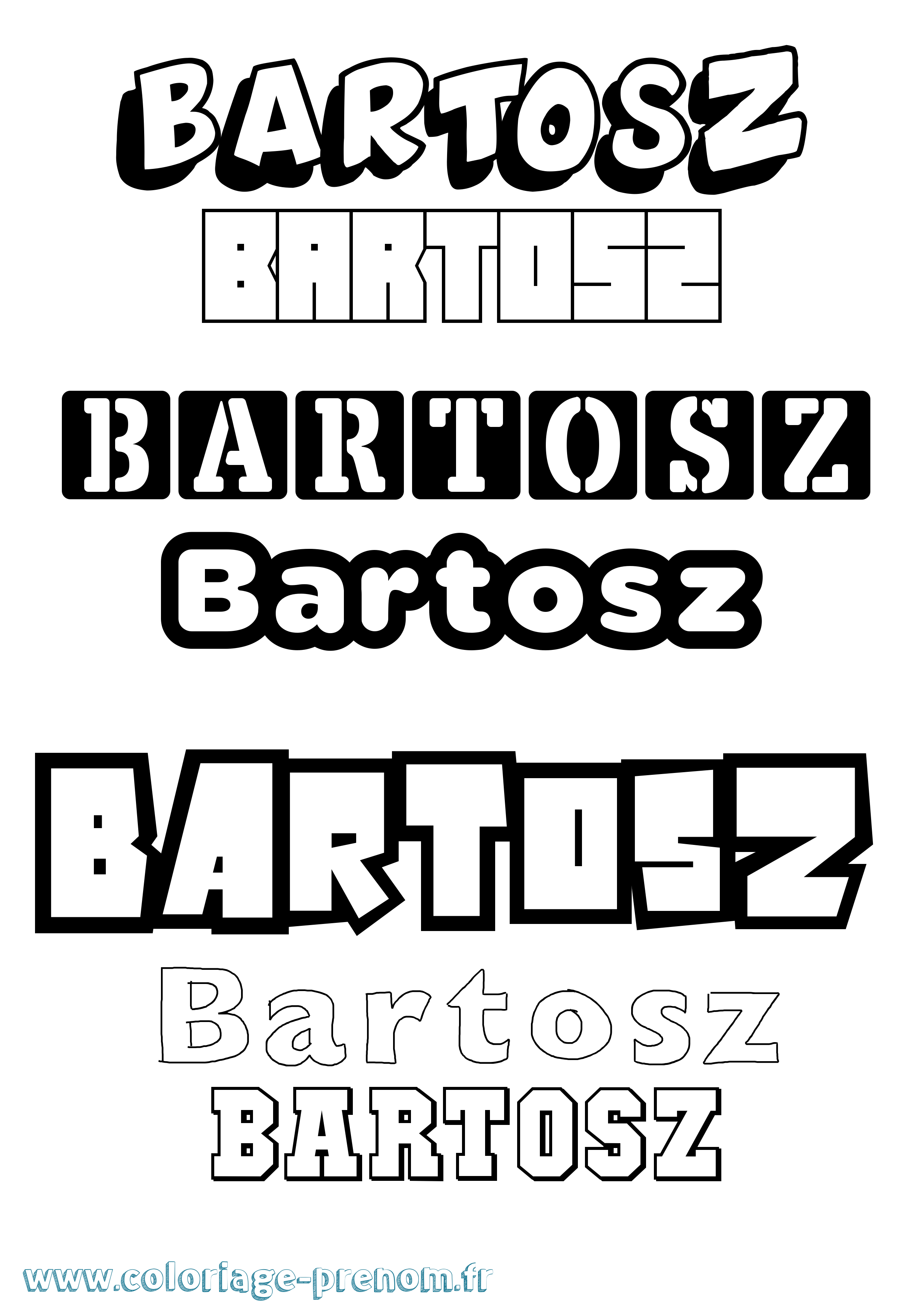 Coloriage prénom Bartosz Simple