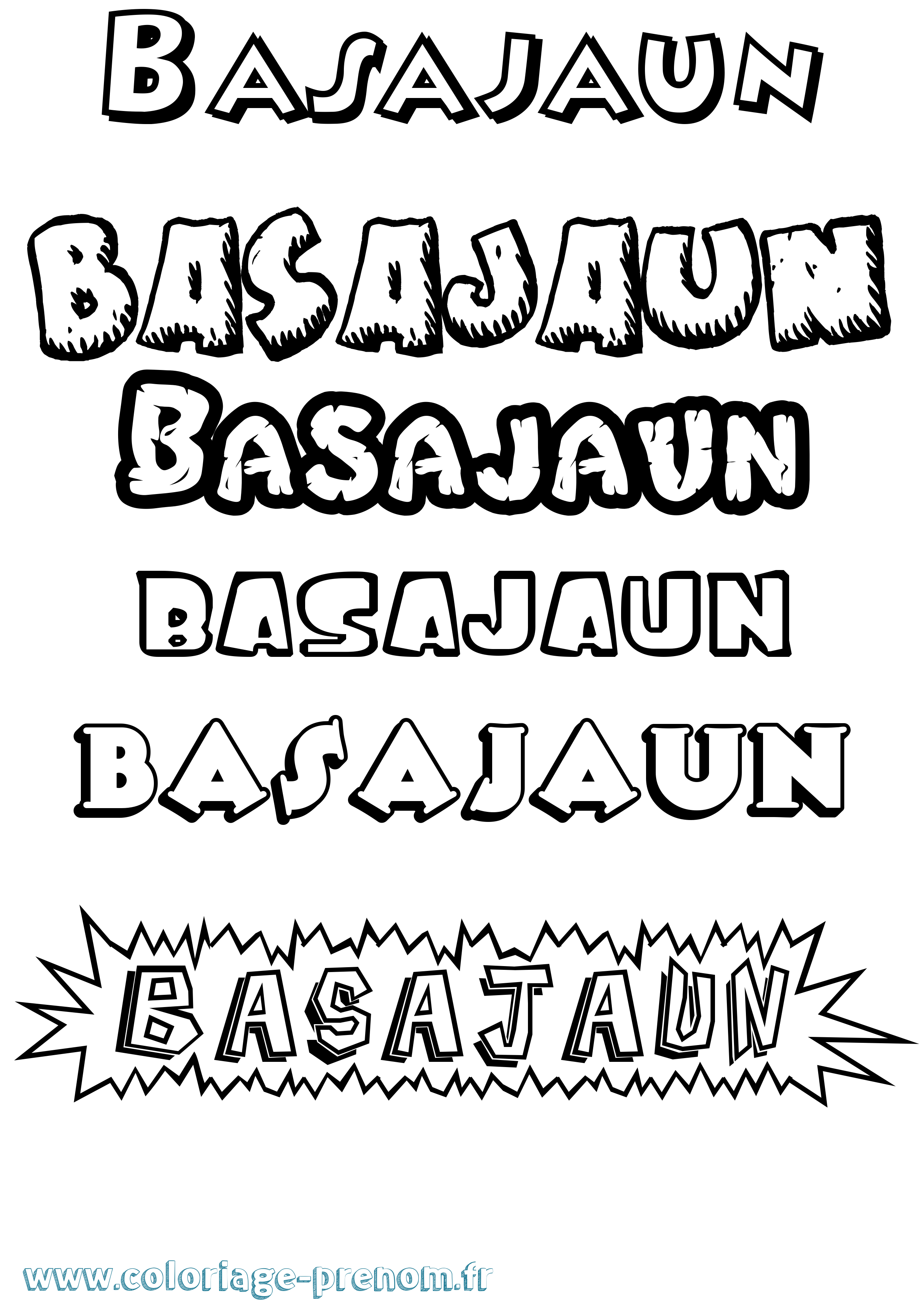 Coloriage prénom Basajaun Dessin Animé
