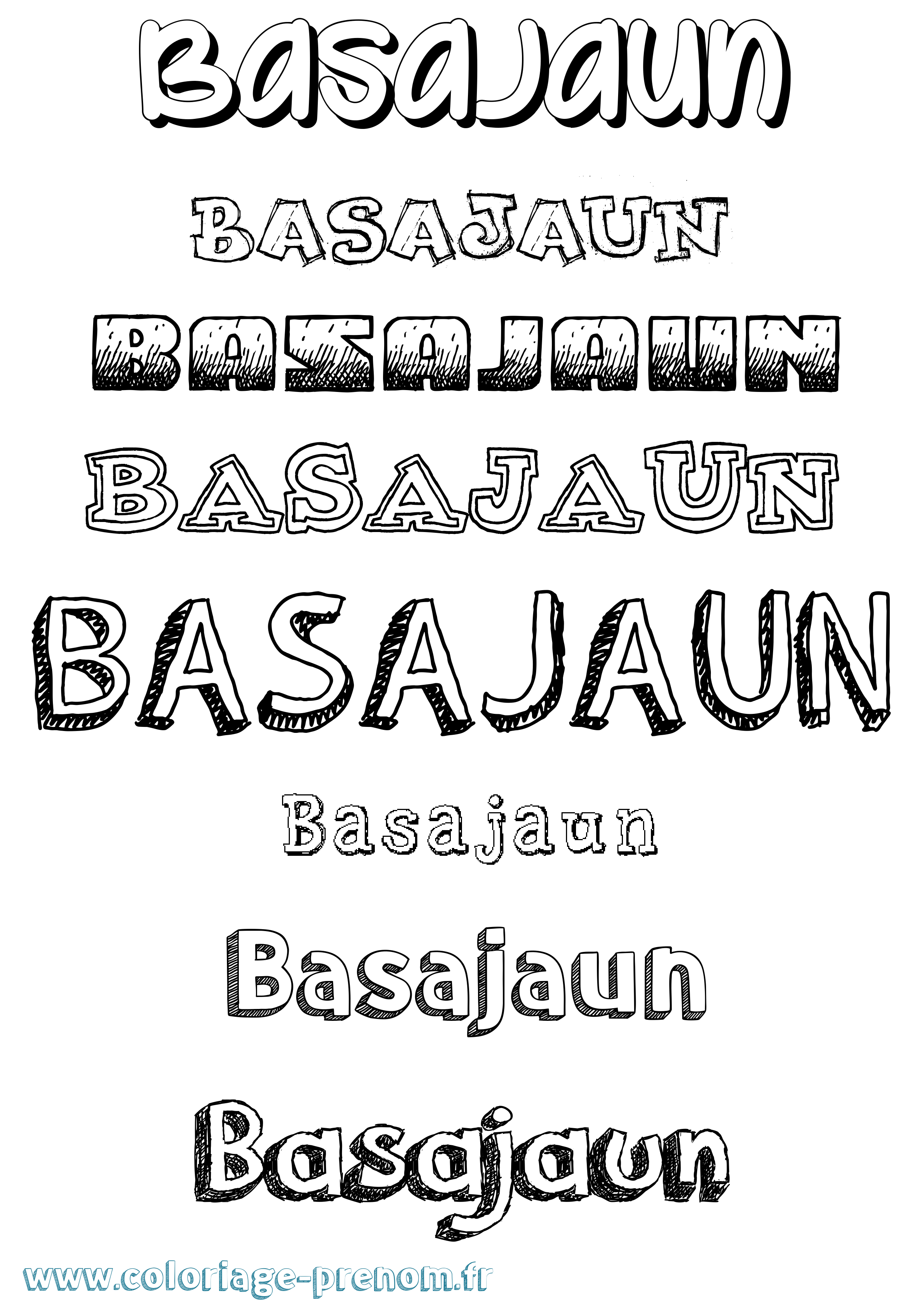 Coloriage prénom Basajaun Dessiné