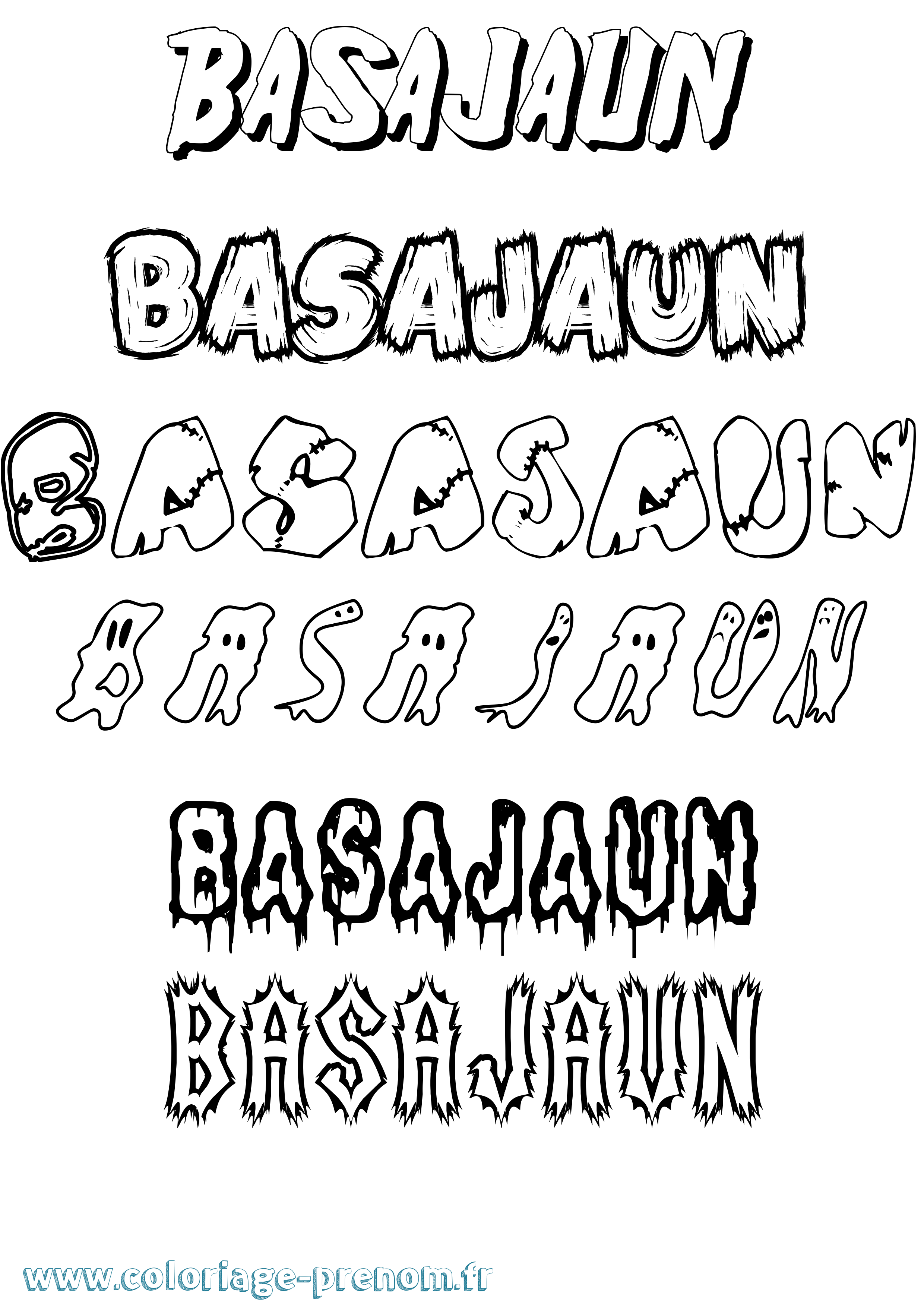 Coloriage prénom Basajaun Frisson