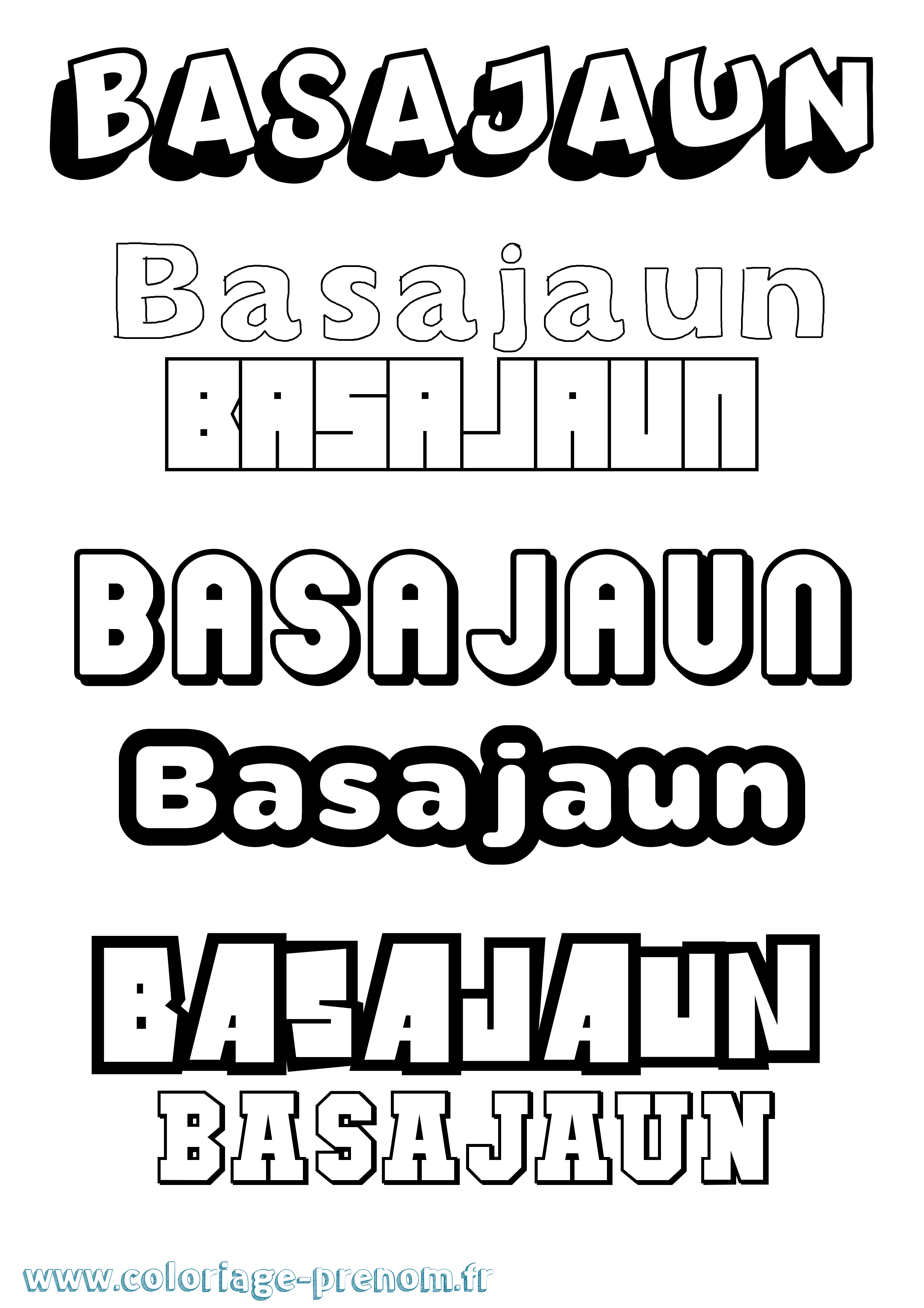 Coloriage prénom Basajaun Simple
