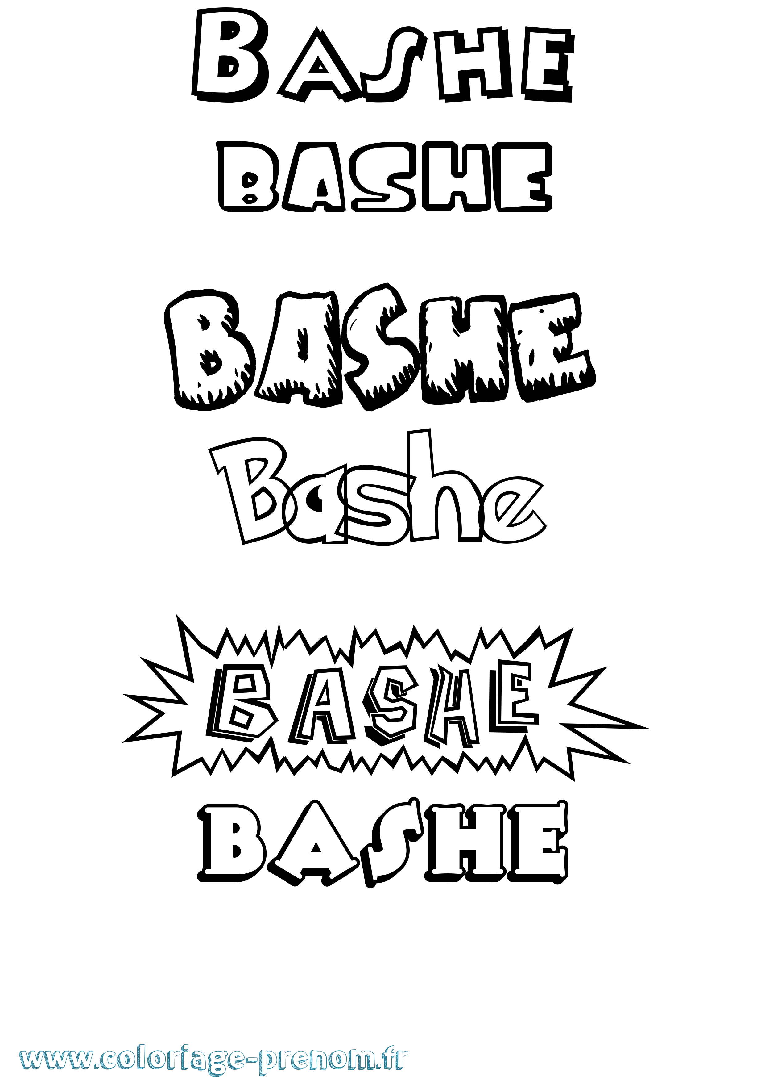 Coloriage Bashe Dessin Animé Coloriage prénom Bashe Dessin Animé