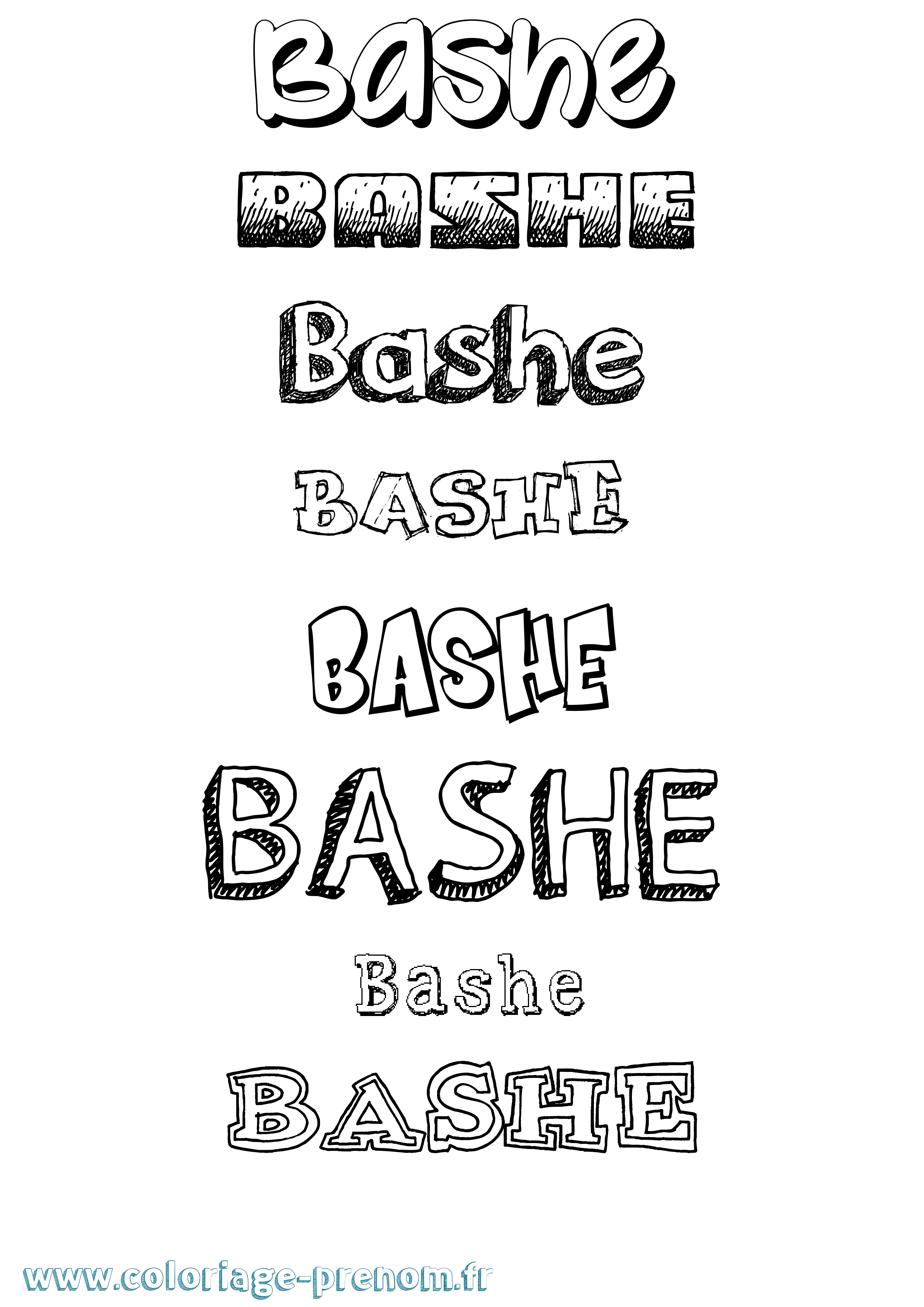 Coloriage Bashe Dessiné Coloriage prénom Bashe Dessiné
