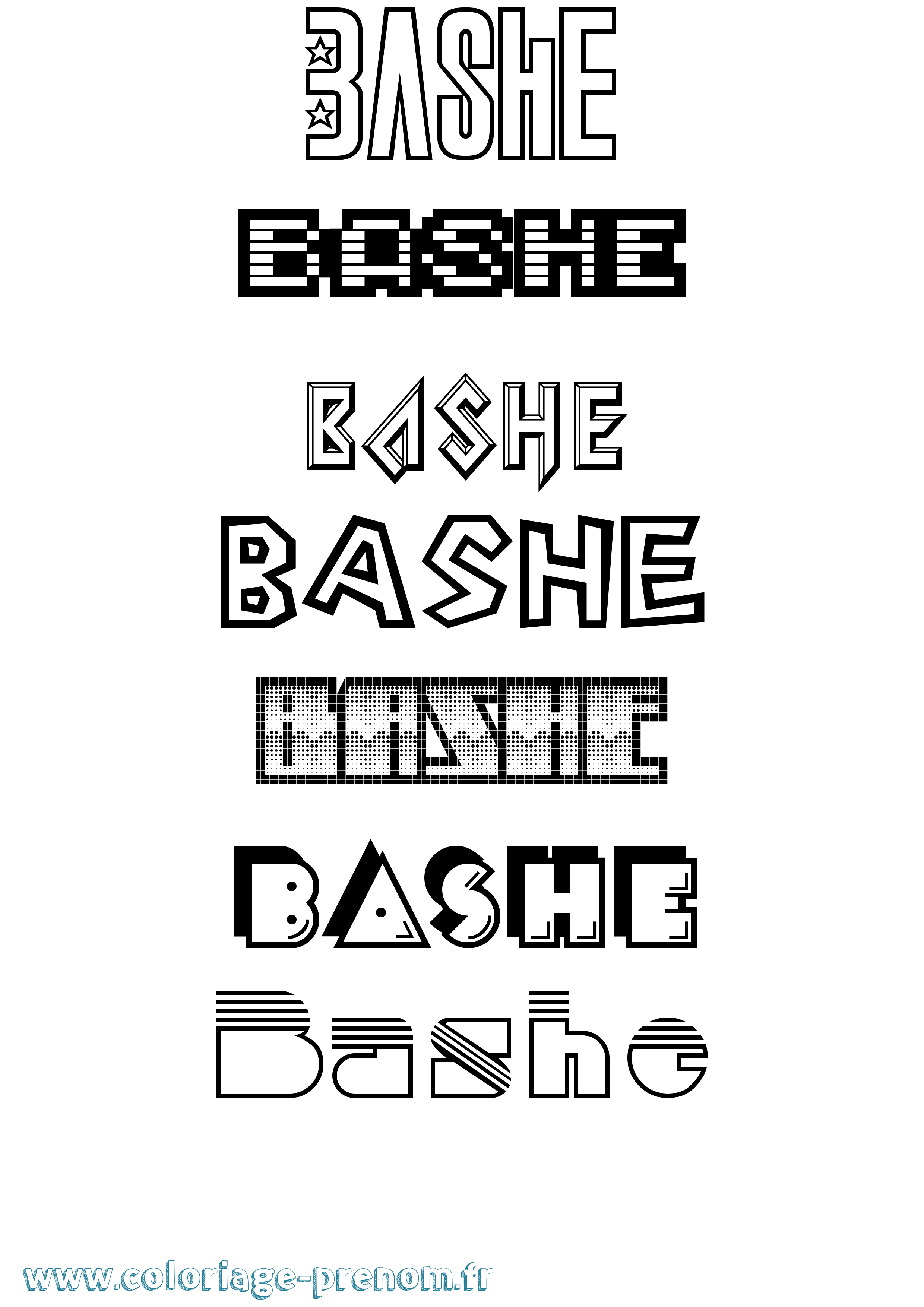 Coloriage Bashe Jeux Vidéos Coloriage prénom Bashe Jeux Vidéos