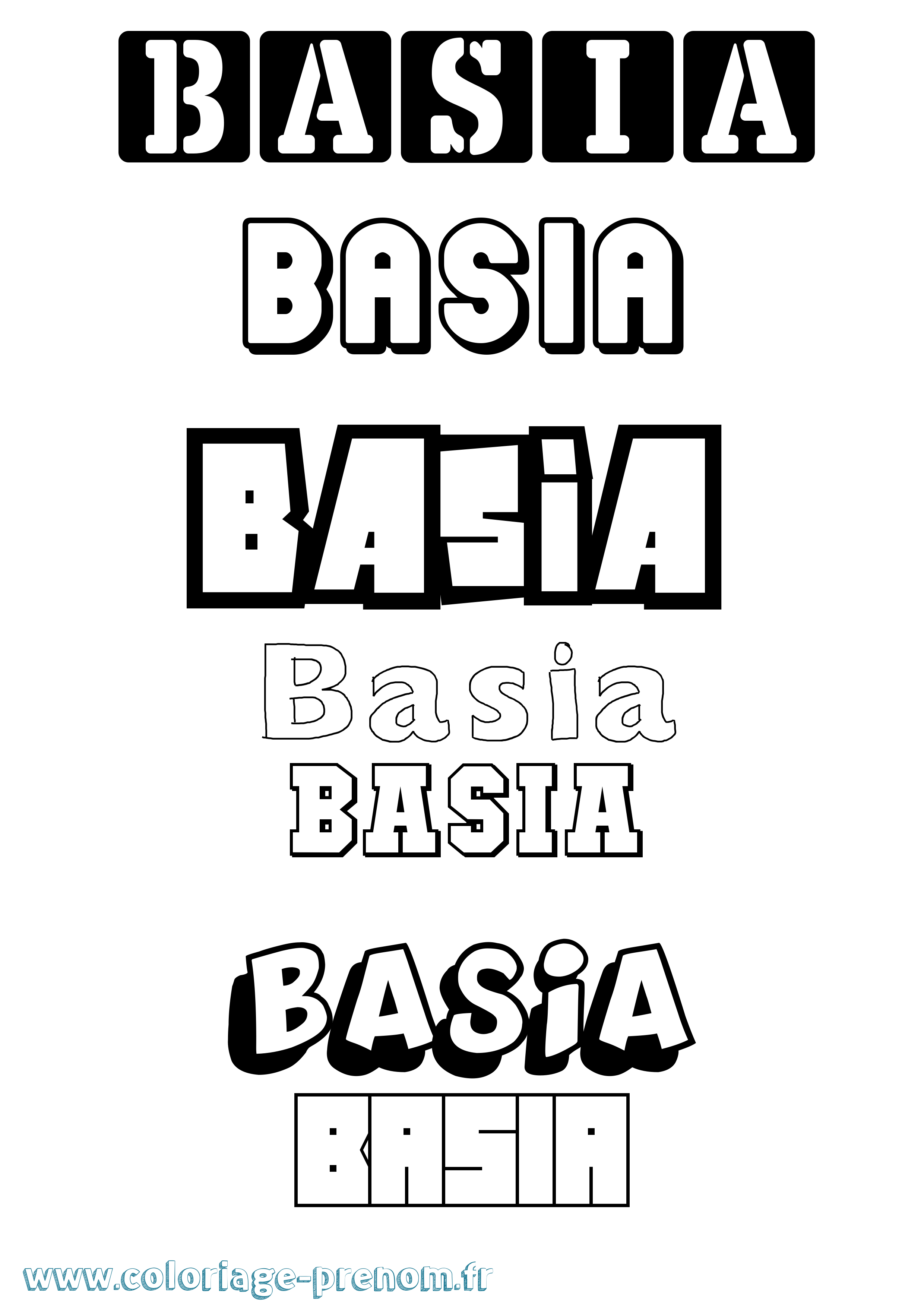 Coloriage prénom Basia Simple