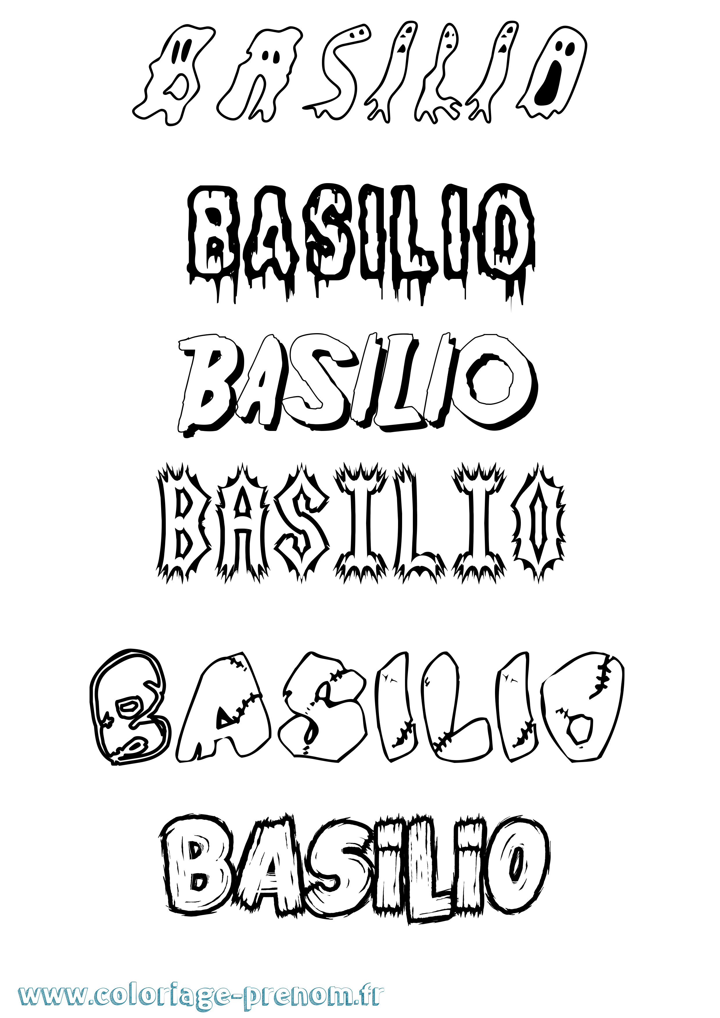 Coloriage prénom Basilio Frisson