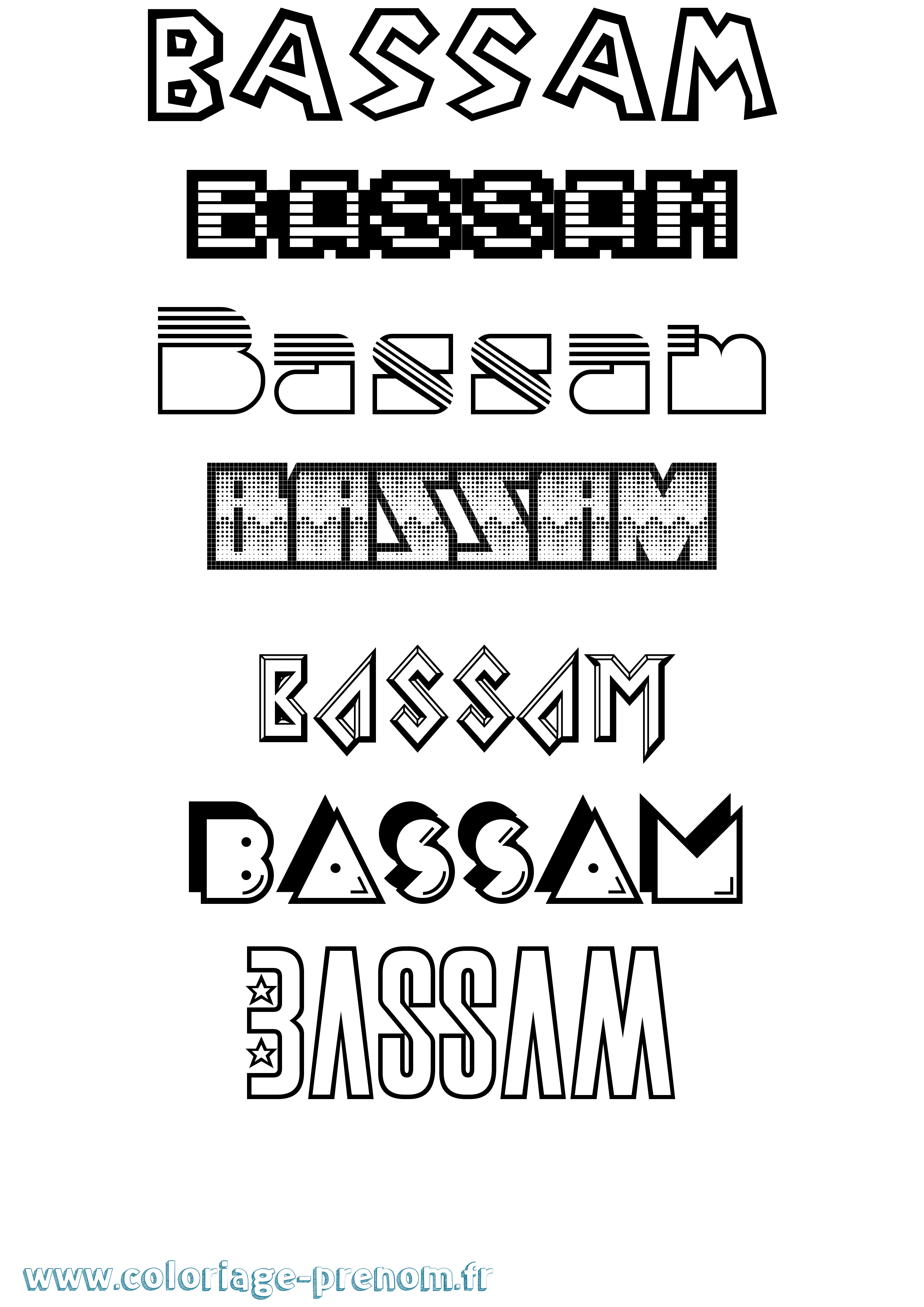 Coloriage Bassam Jeux Vidéos Coloriage prénom Bassam Jeux Vidéos