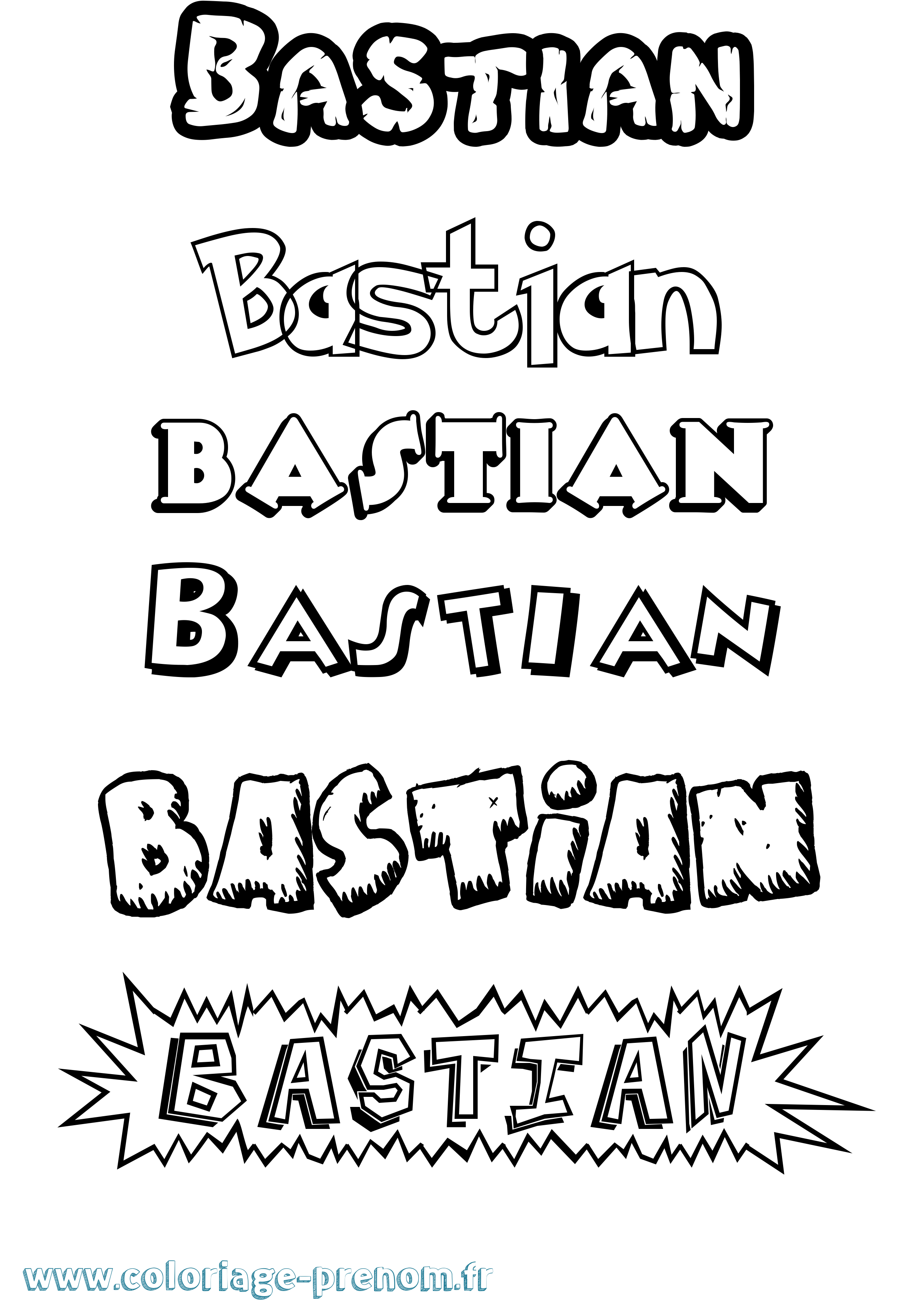 Coloriage prénom Bastian