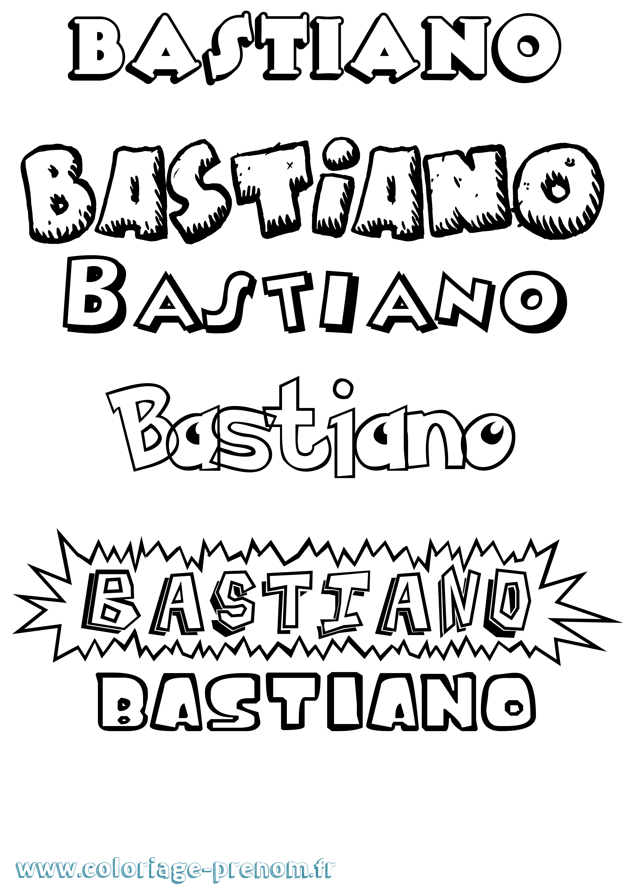 Coloriage prénom Bastiano Dessin Animé