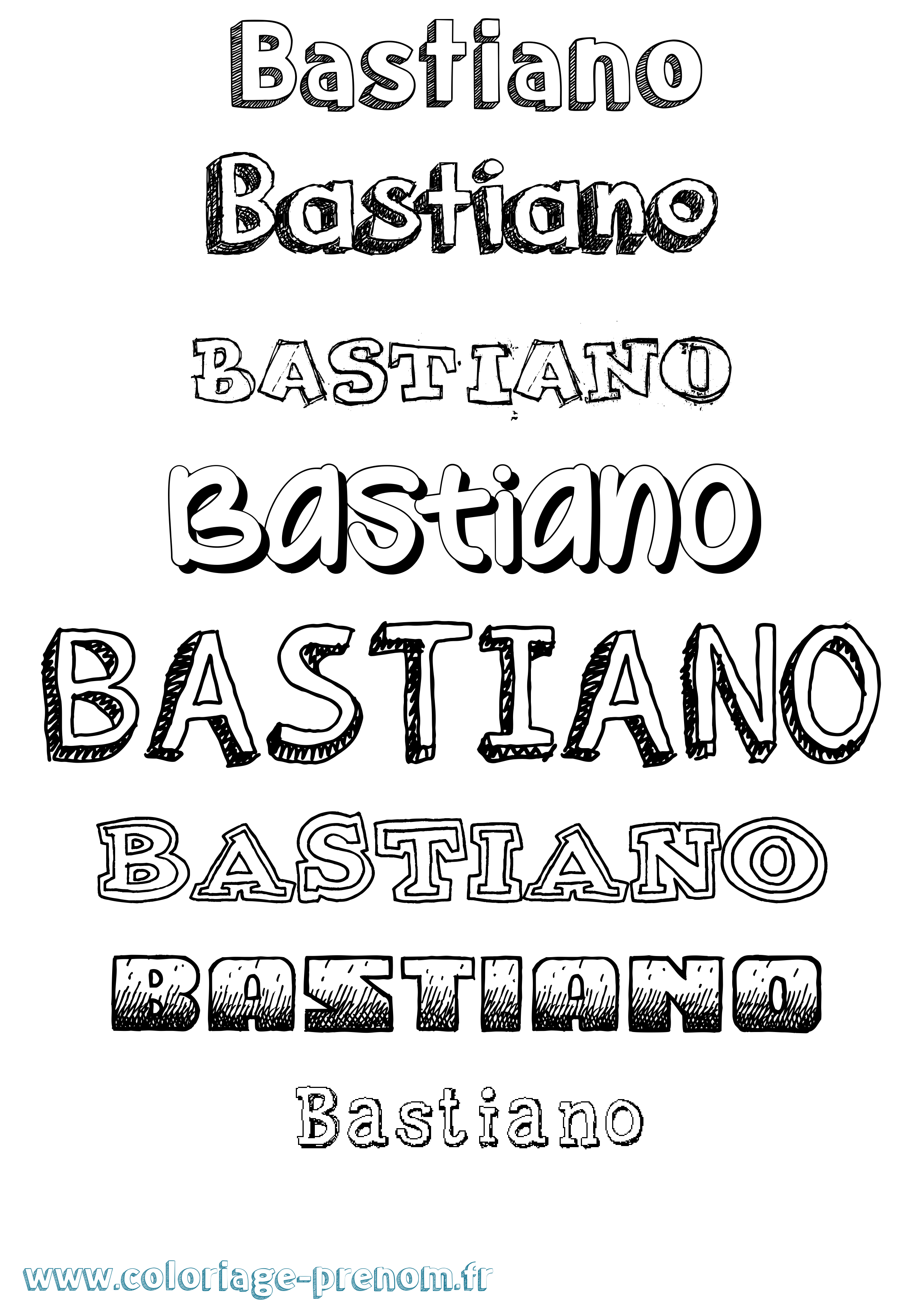 Coloriage prénom Bastiano Dessiné