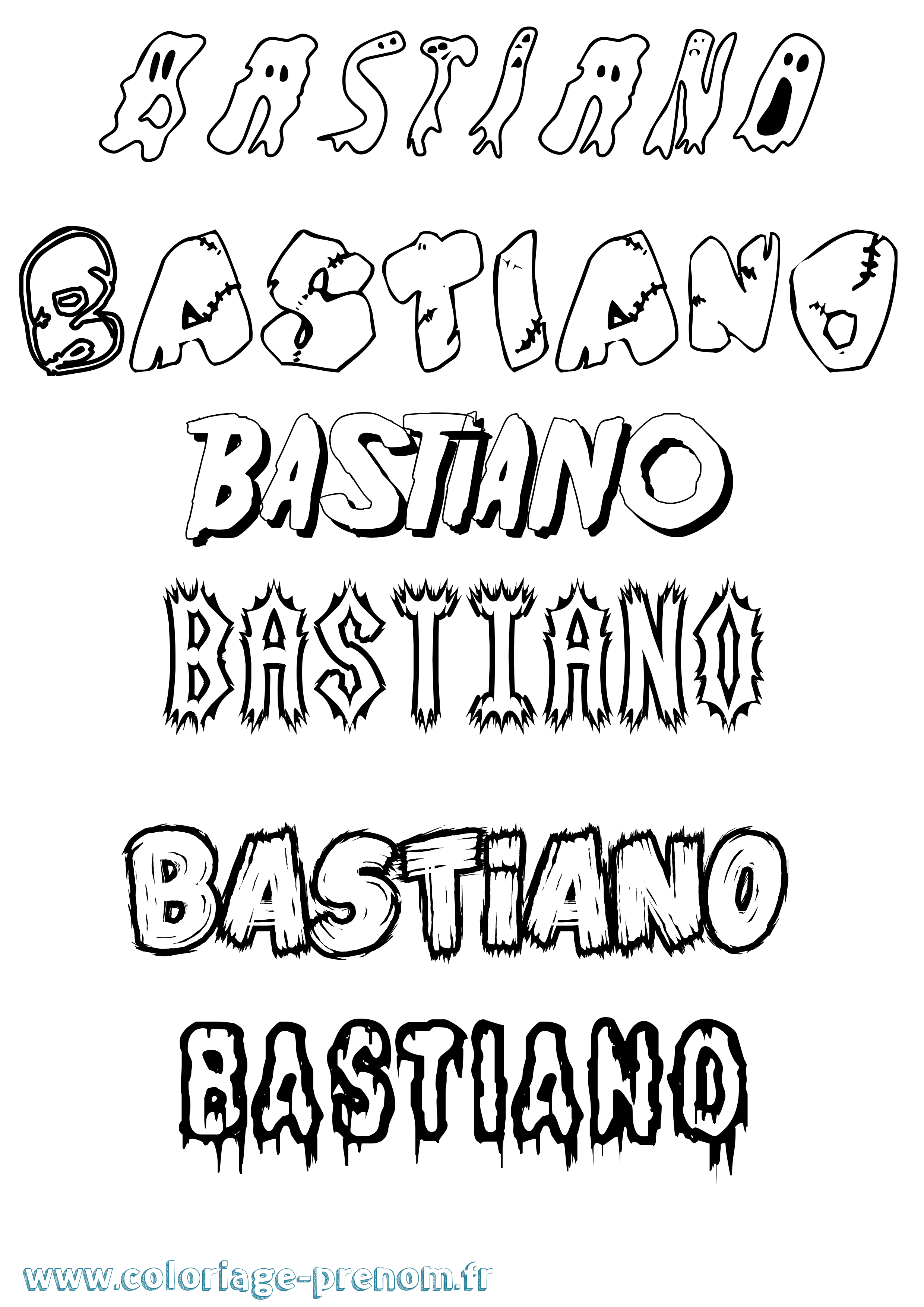 Coloriage prénom Bastiano Frisson