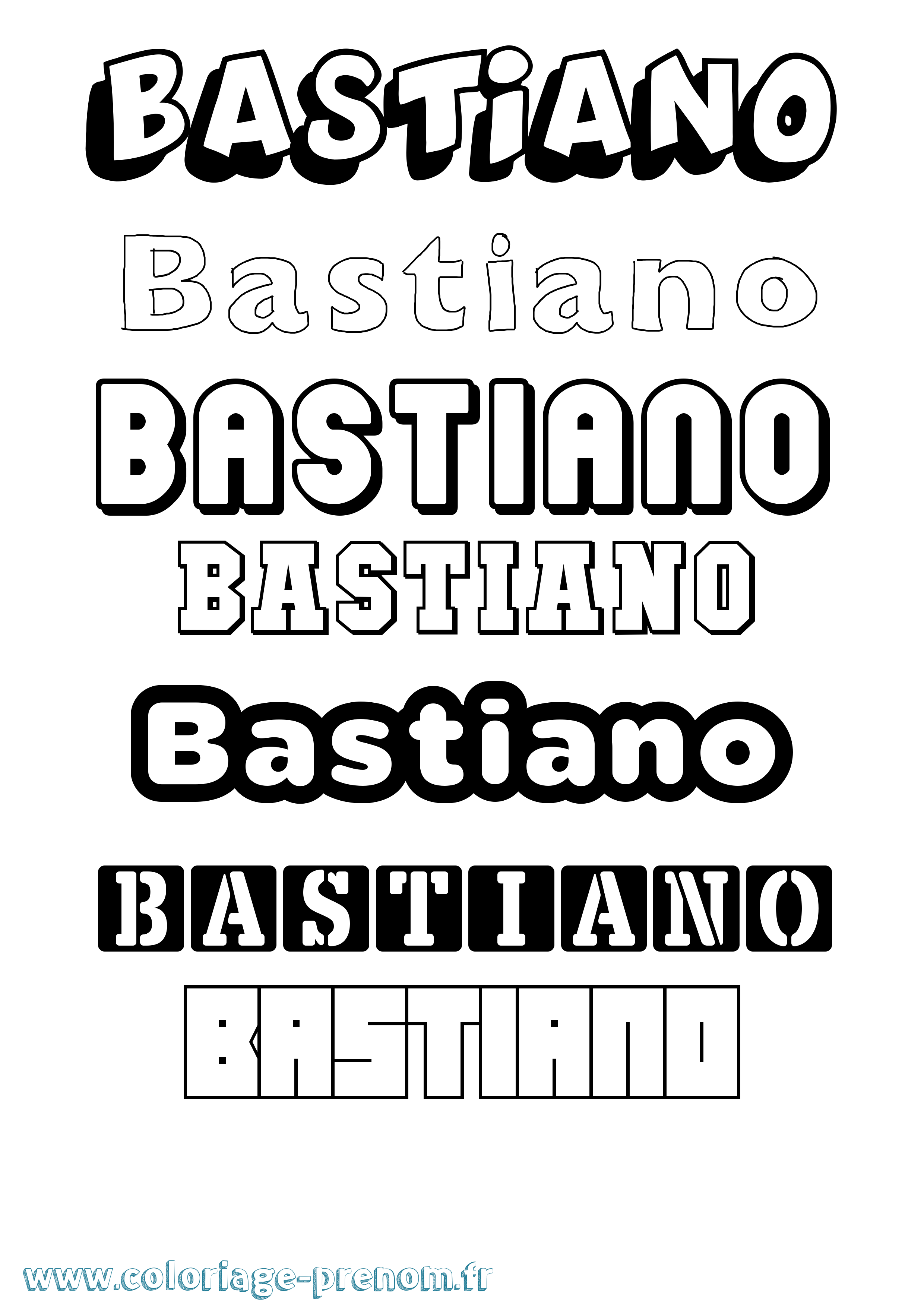 Coloriage prénom Bastiano Simple