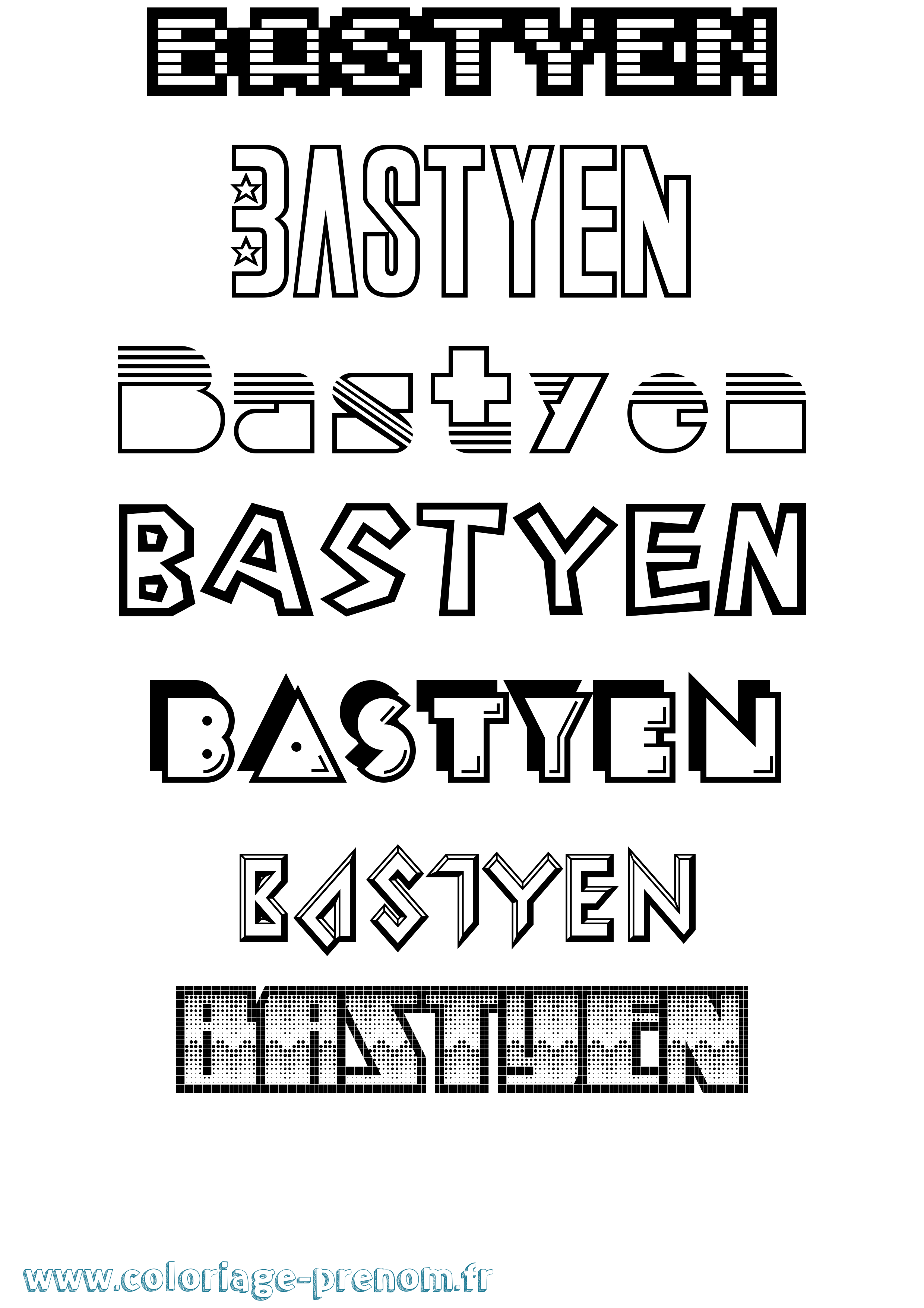 Coloriage Bastyen Jeux Vidéos Coloriage prénom Bastyen Jeux Vidéos