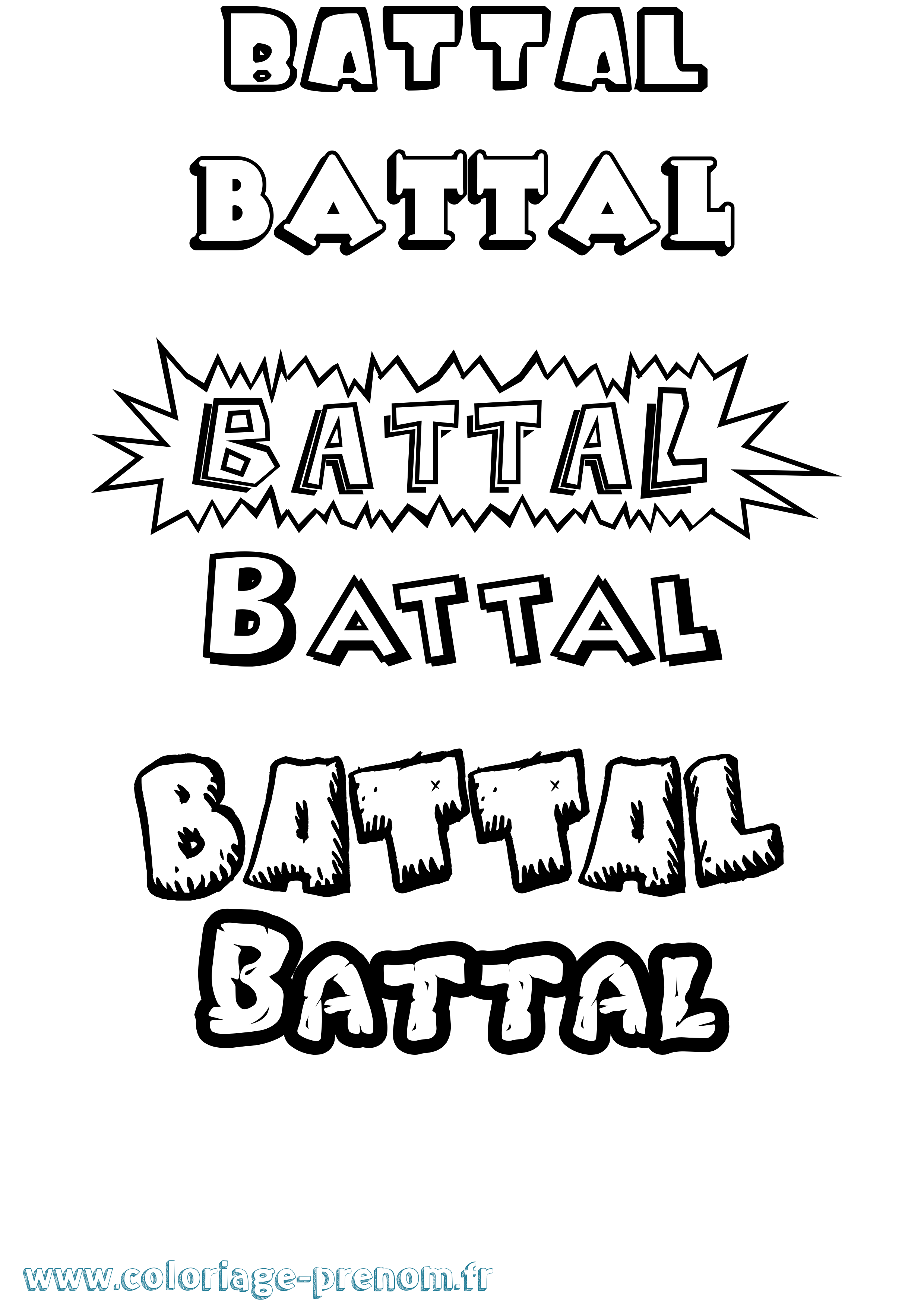 Coloriage Battal Dessin Animé Coloriage prénom Battal Dessin Animé