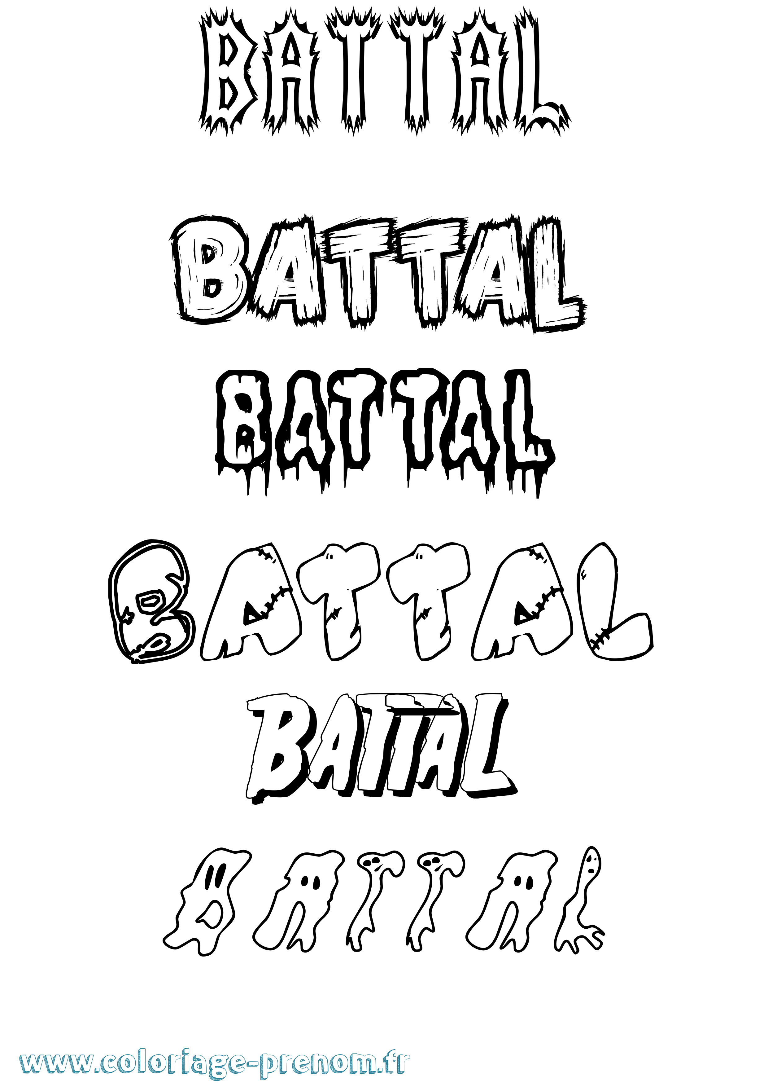 Coloriage Battal Frisson Coloriage prénom Battal Frisson