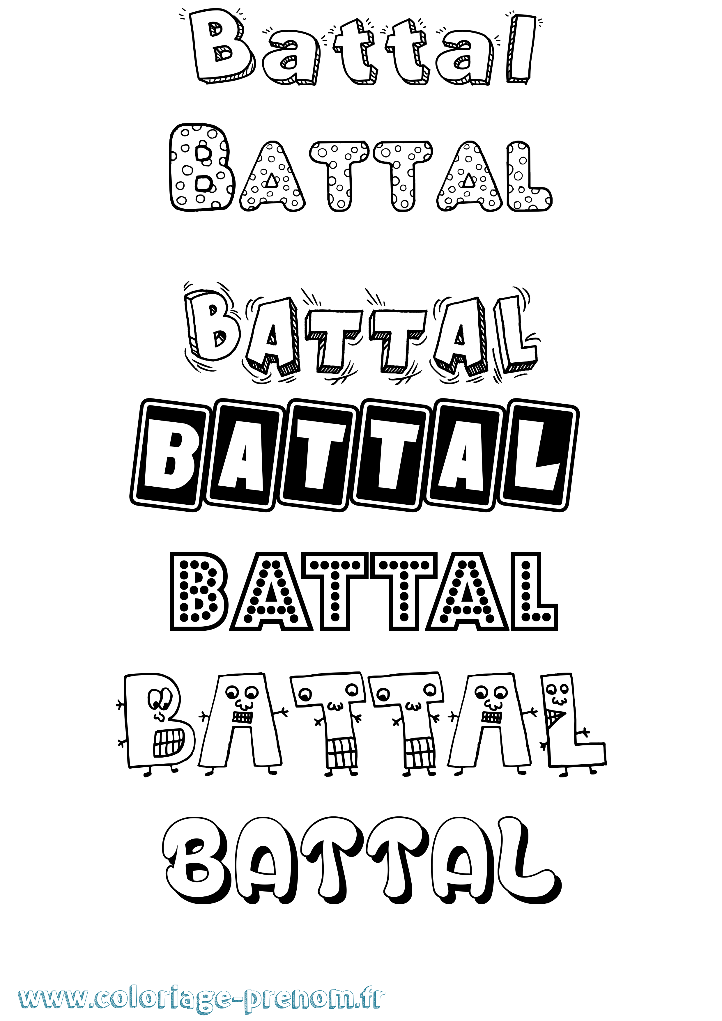 Coloriage Battal Fun Coloriage prénom Battal Fun