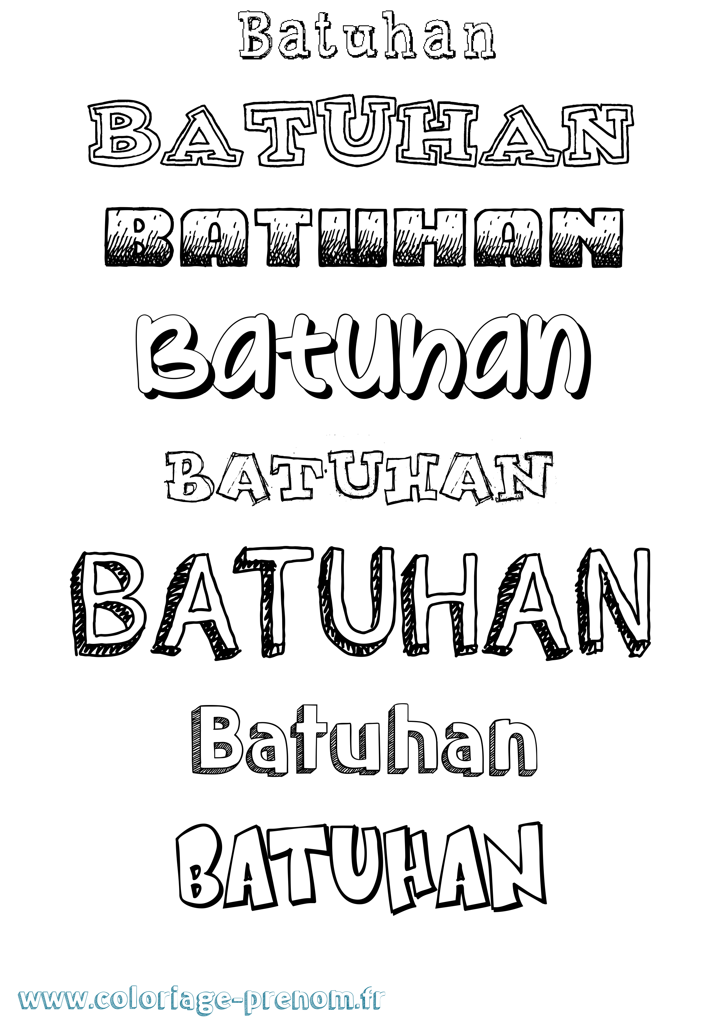 Coloriage prénom Batuhan Dessiné