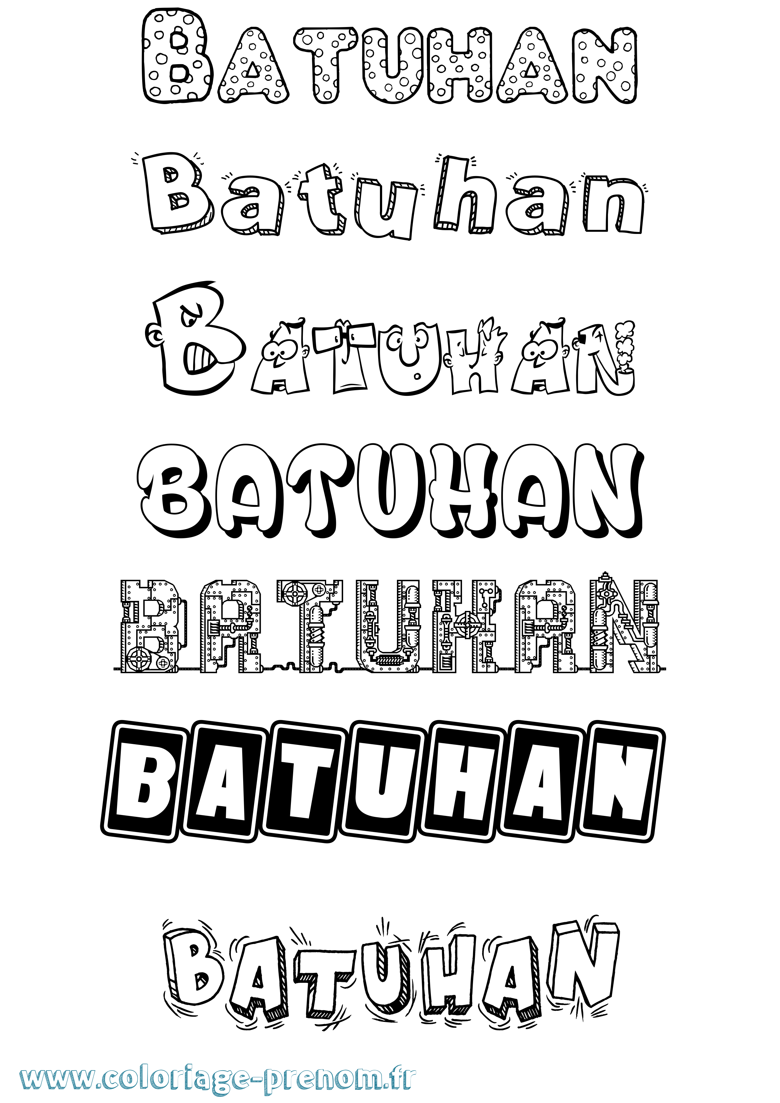 Coloriage prénom Batuhan Fun