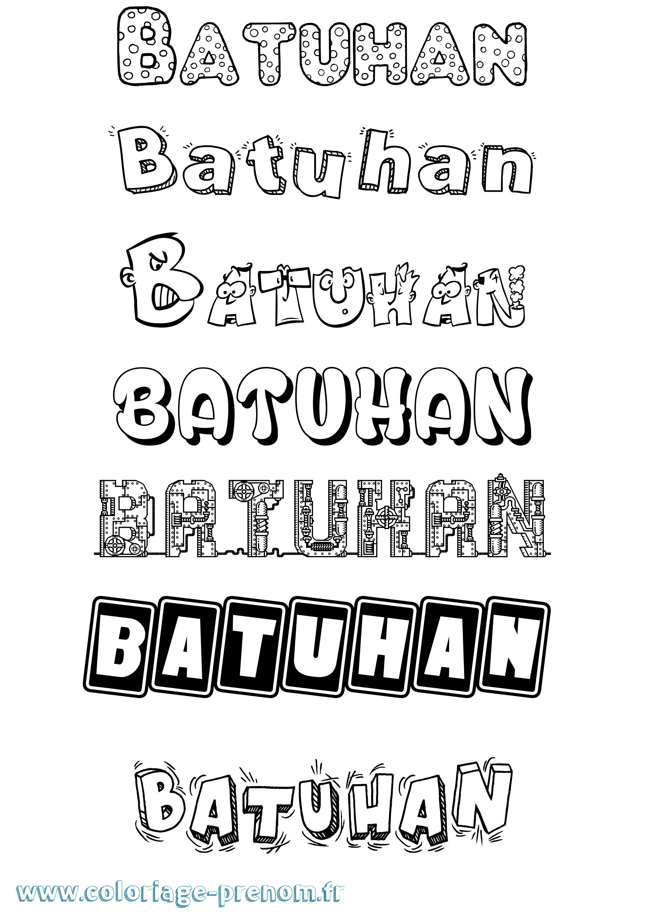 Coloriage Batuhan Fun Coloriage prénom Batuhan Fun