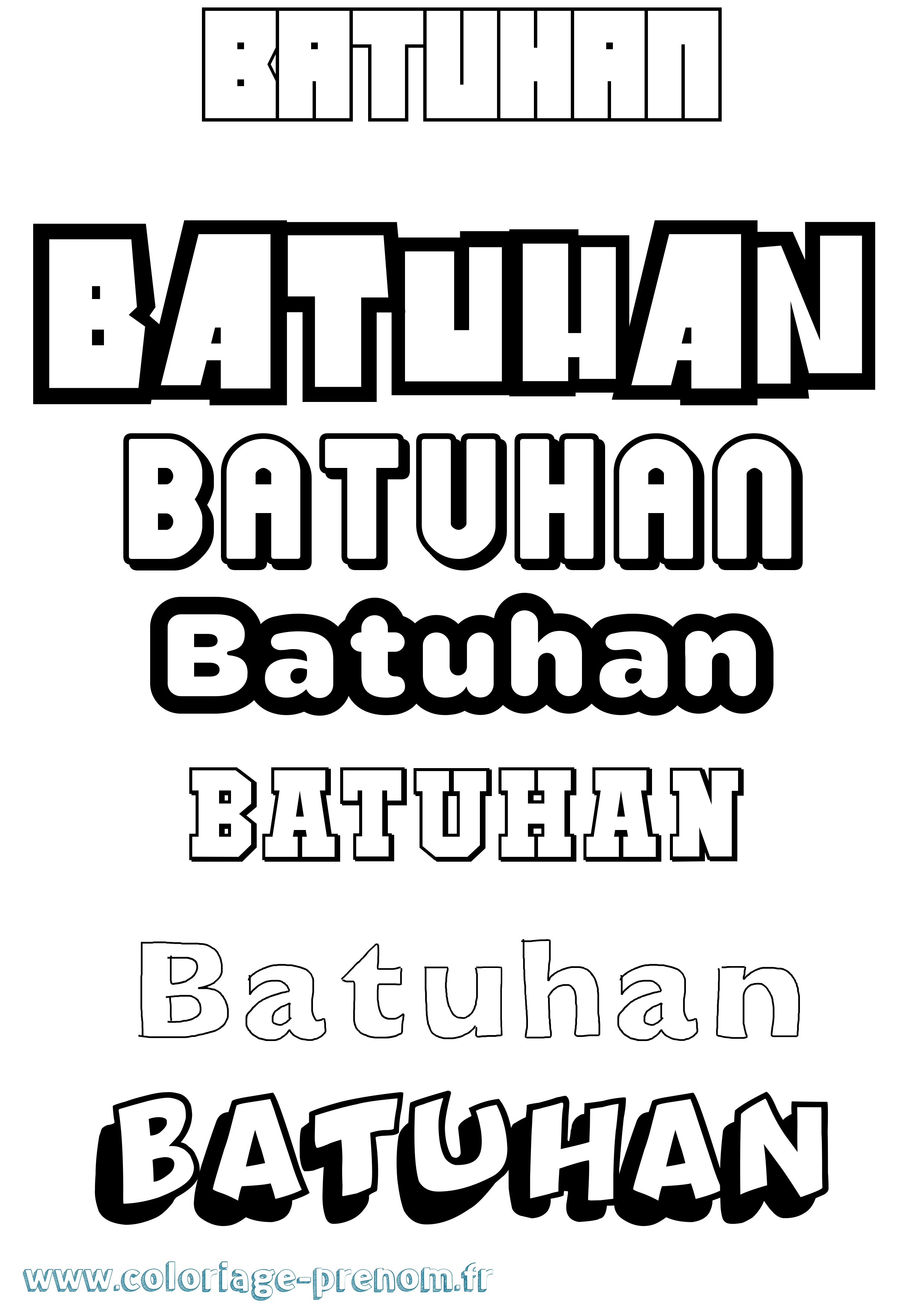 Coloriage prénom Batuhan Simple