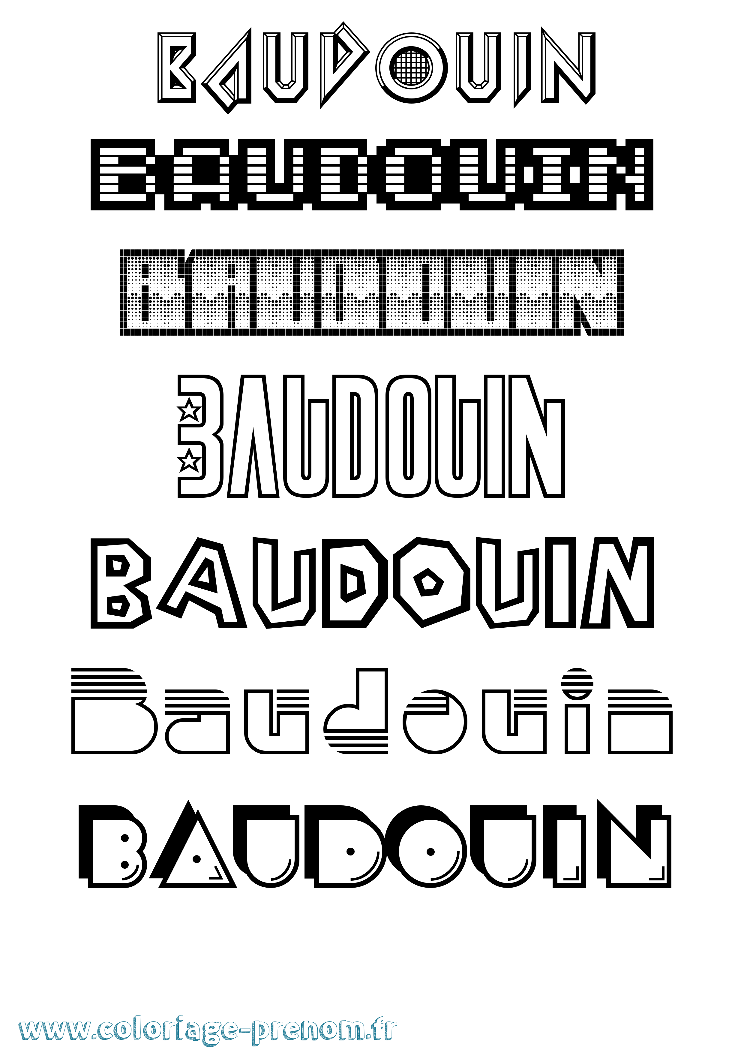 Coloriage prénom Baudouin Jeux Vidéos