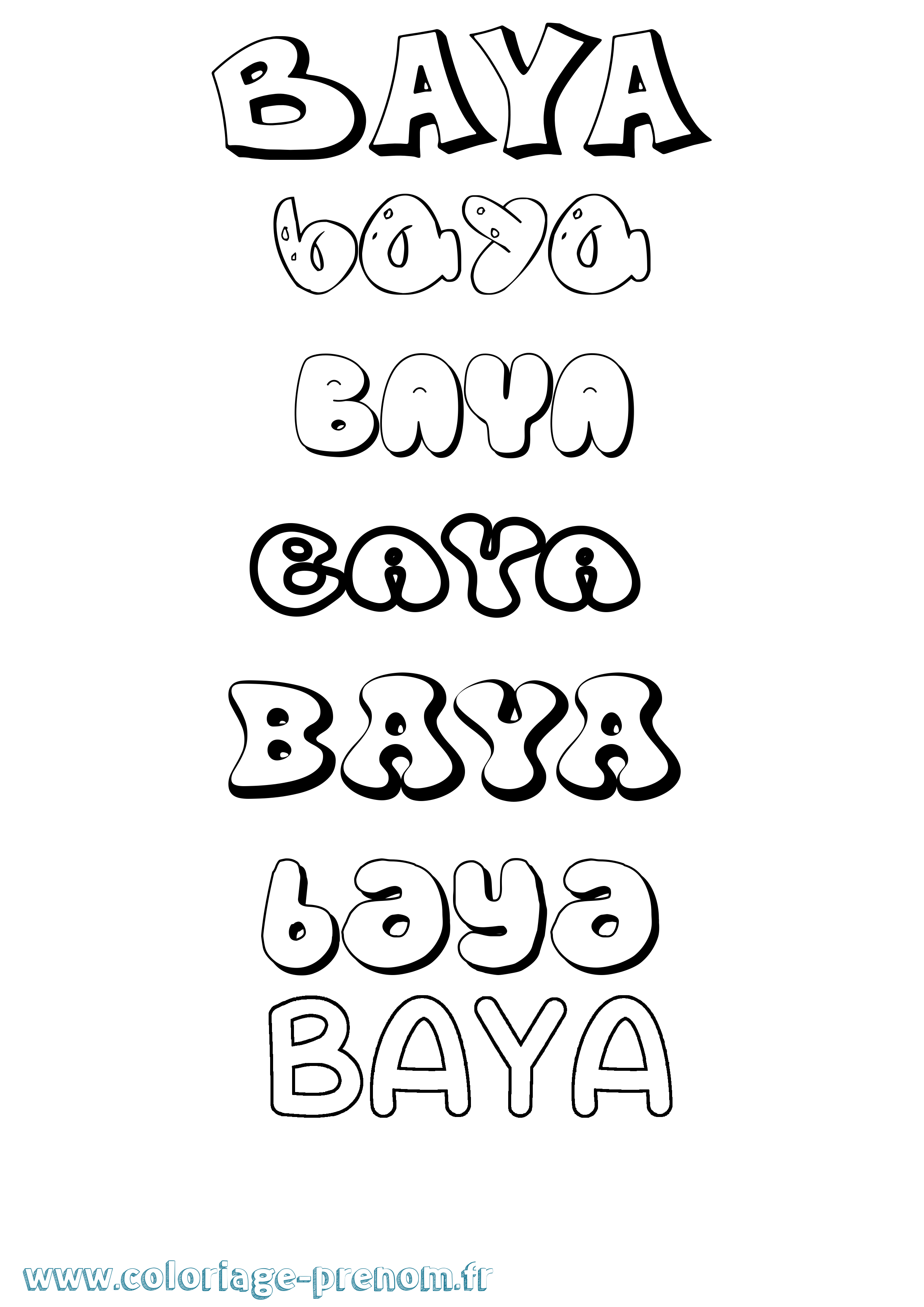 Coloriage prénom Baya