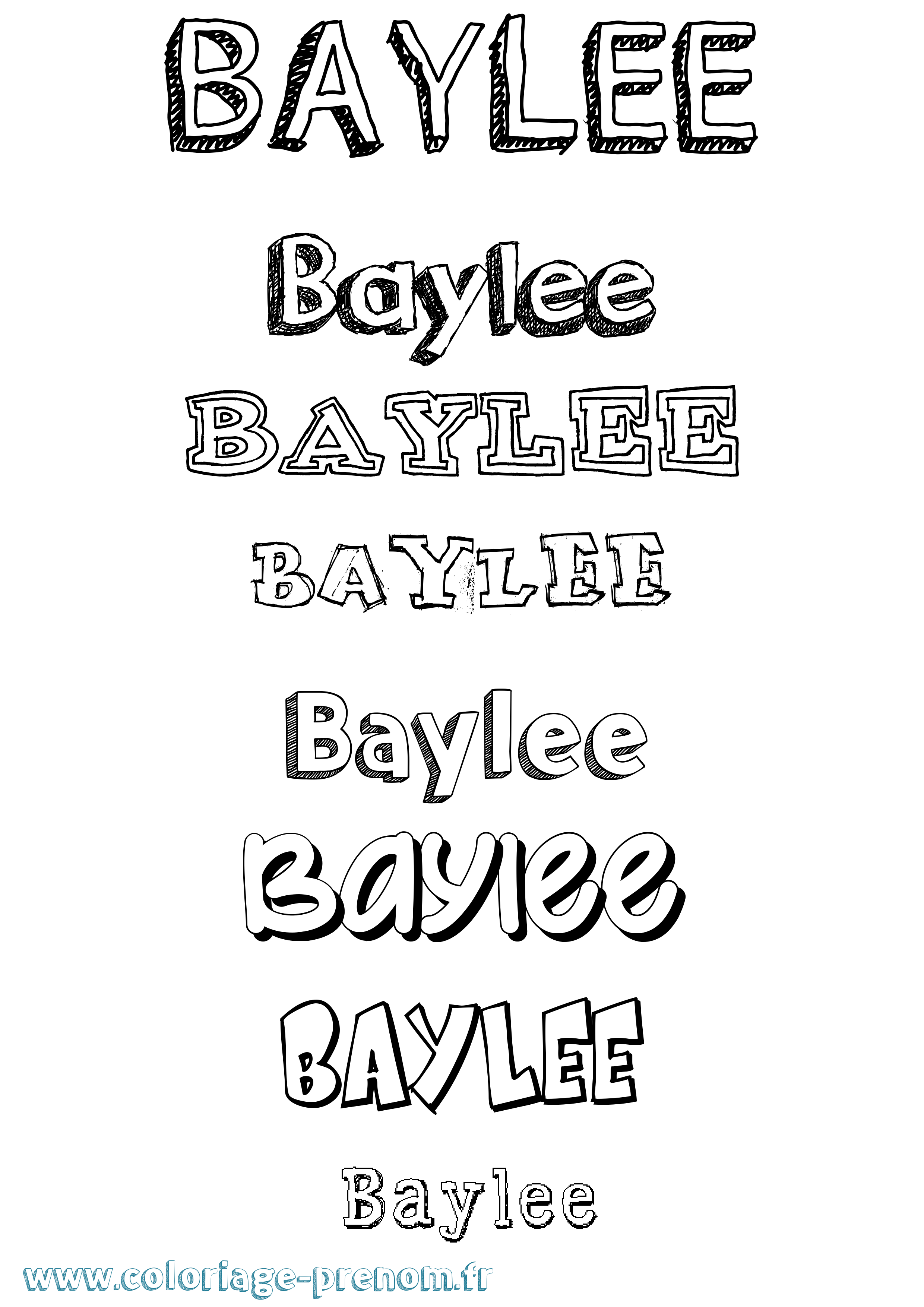 Coloriage Baylee Dessiné Coloriage prénom Baylee Dessiné