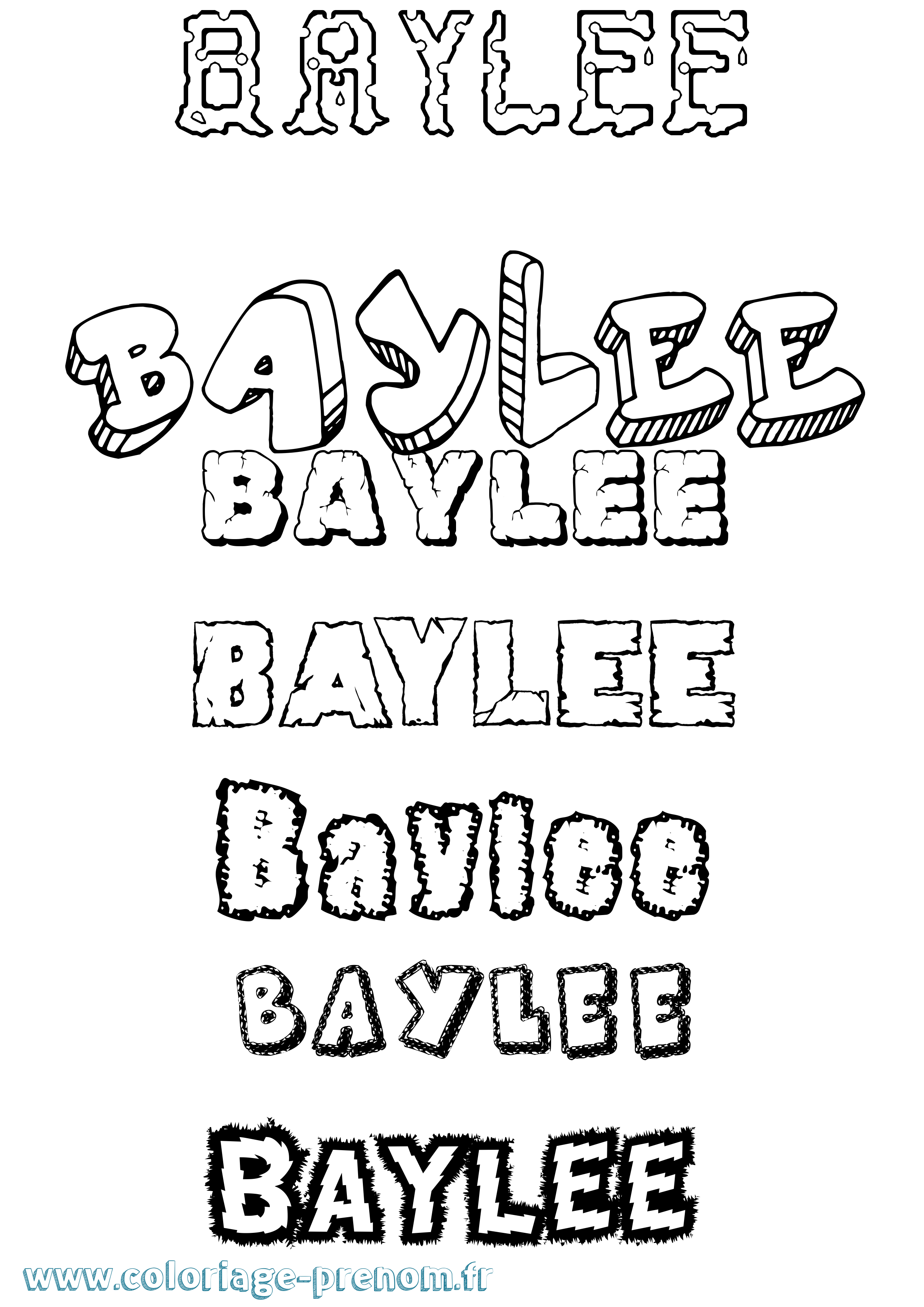 Coloriage Baylee Destructuré Coloriage prénom Baylee Destructuré