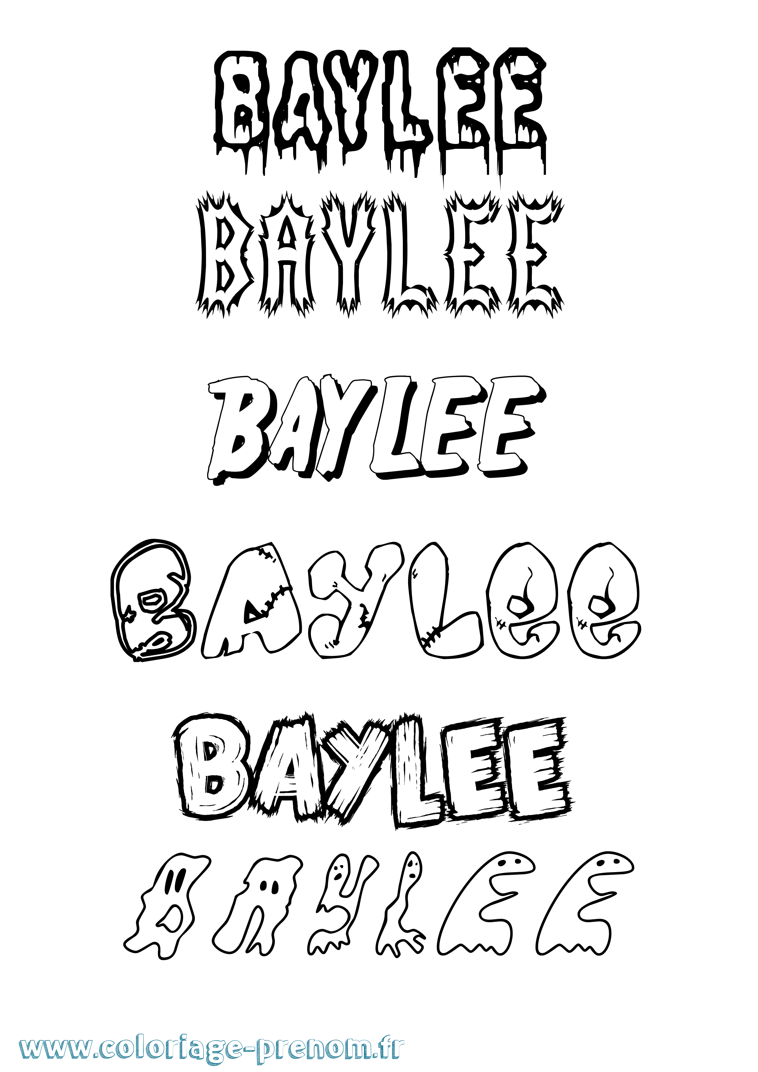 Coloriage Baylee Frisson Coloriage prénom Baylee Frisson
