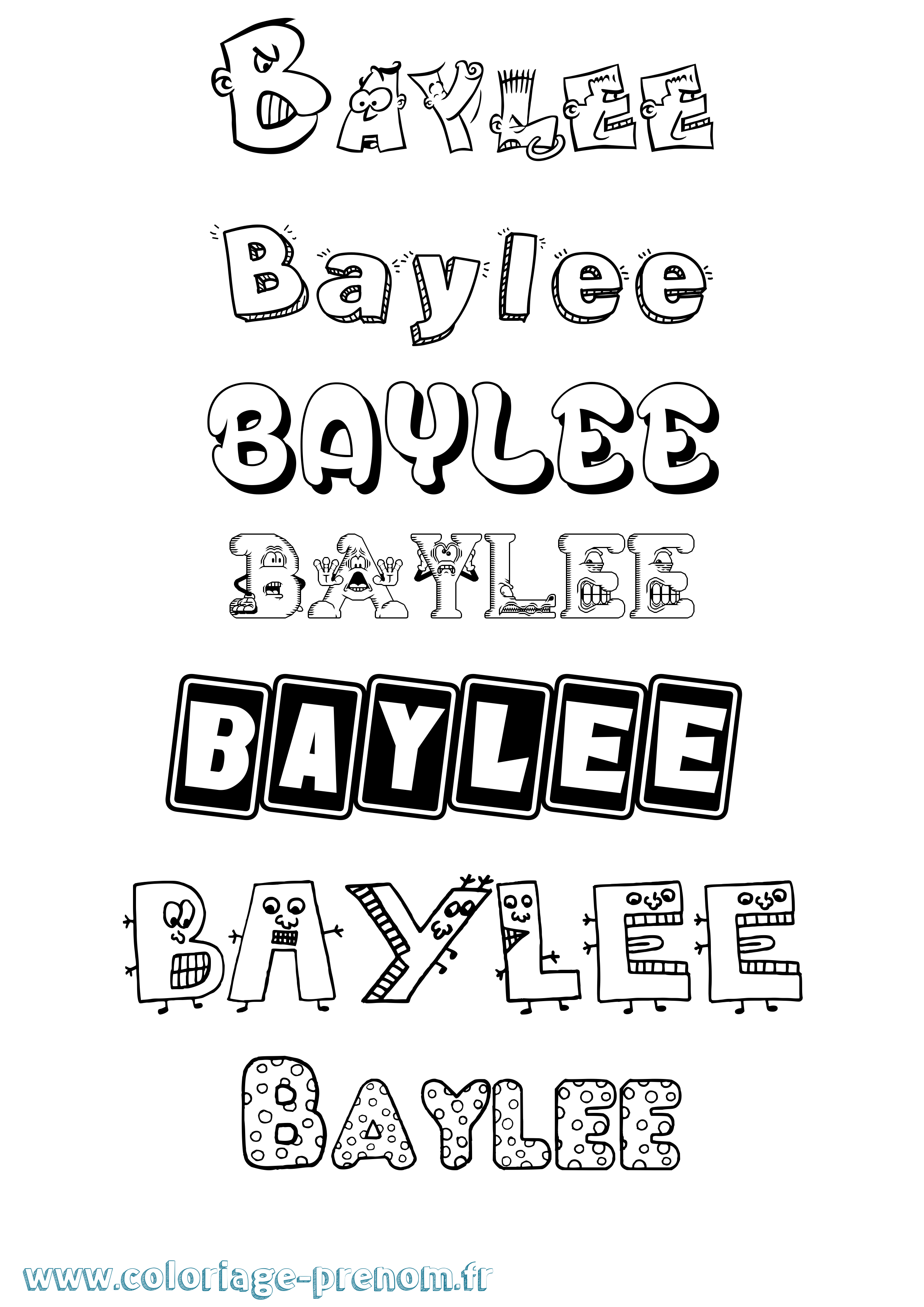 Coloriage Baylee Fun Coloriage prénom Baylee Fun