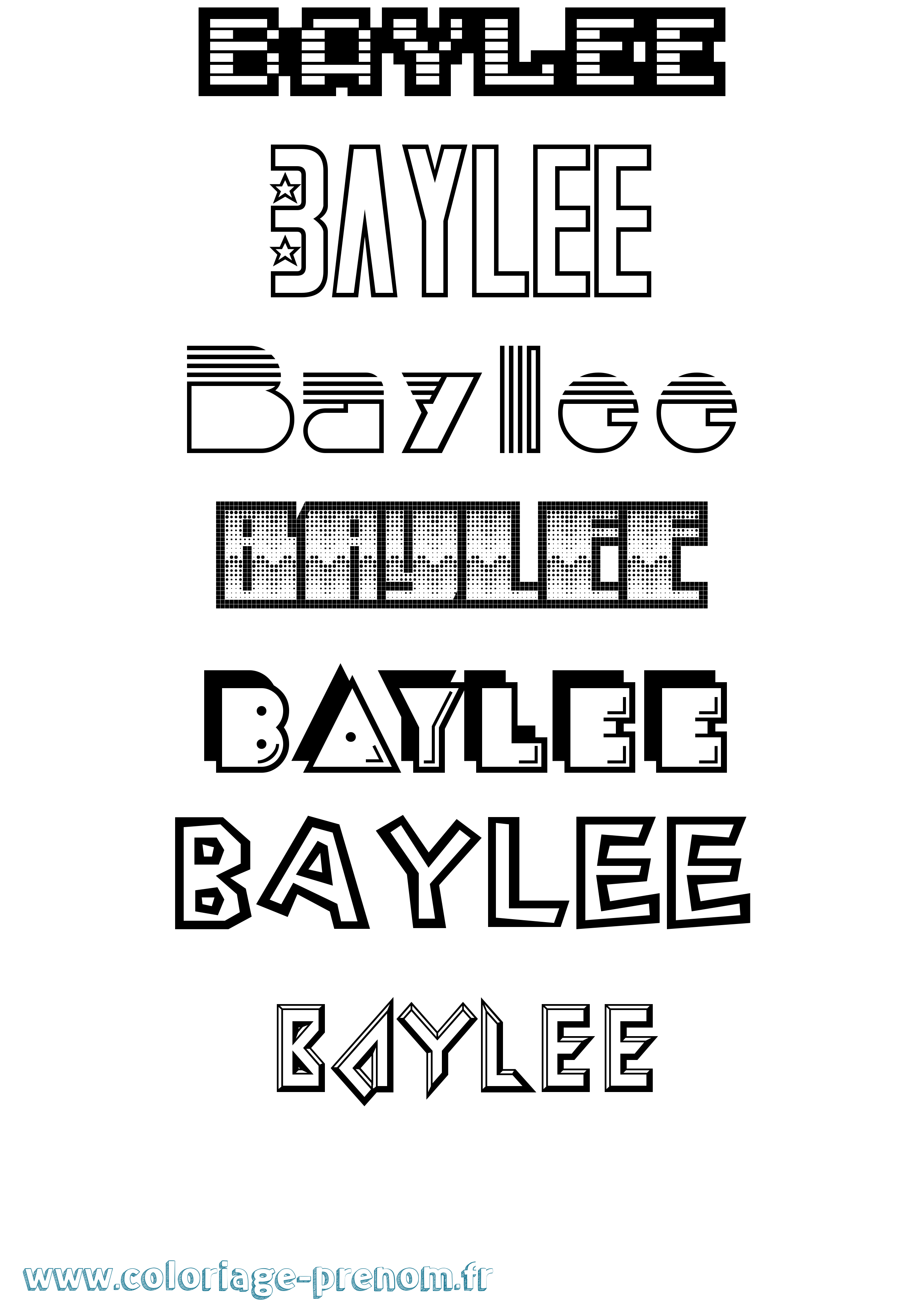 Coloriage Baylee Jeux Vidéos Coloriage prénom Baylee Jeux Vidéos